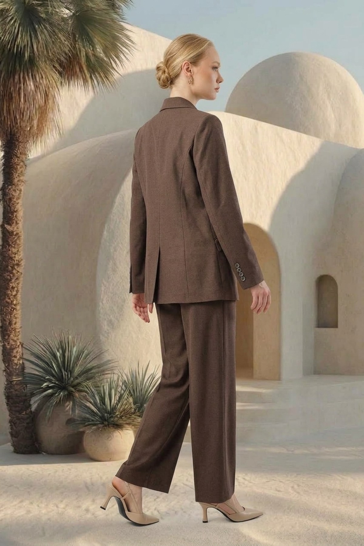 Ghisa Blazer Ceketli Pantolonlu Takım 9415 Kahve Takım GHİSA 