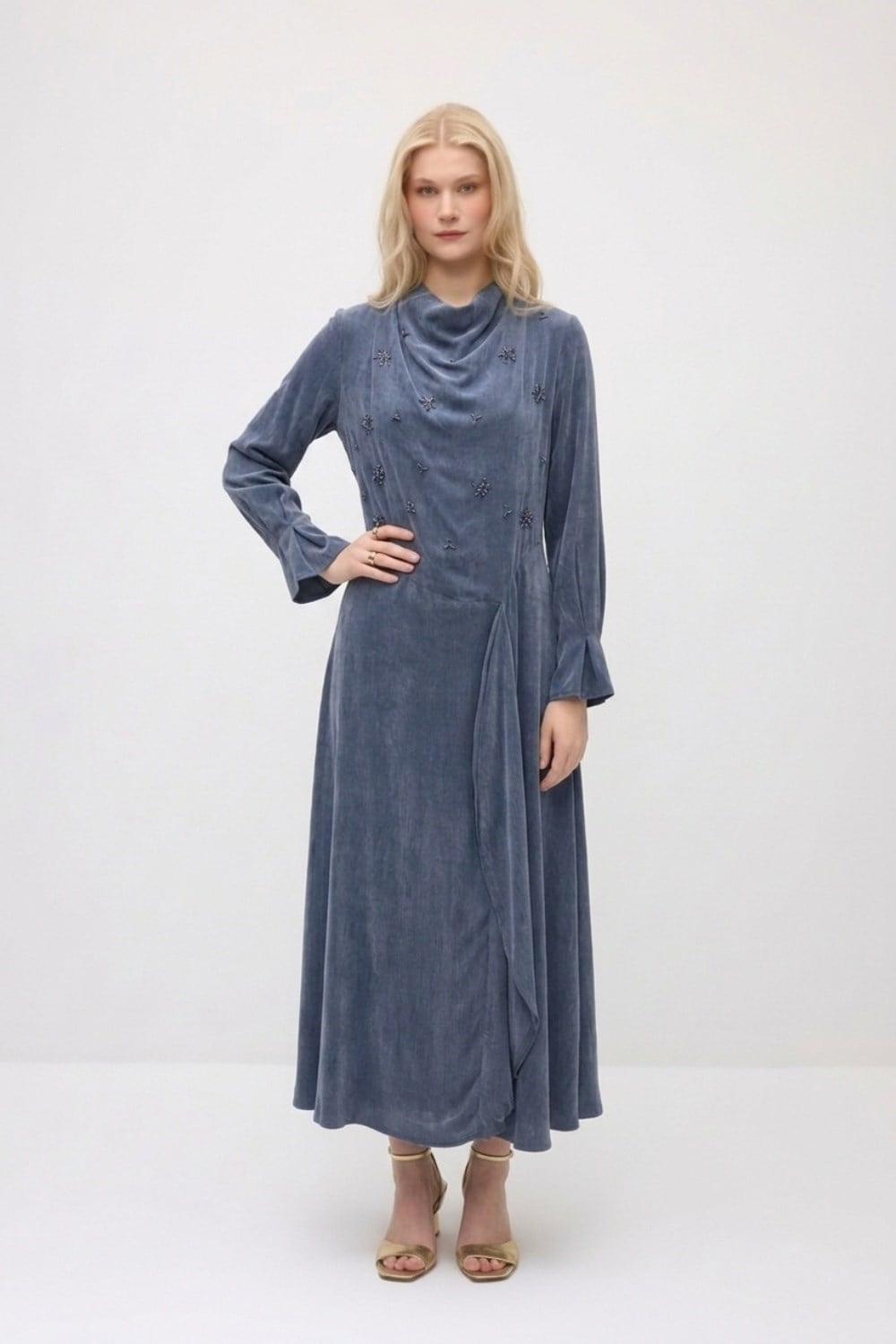 Nuss 2042 ELBİSE Lacivert Elbise NUSS 