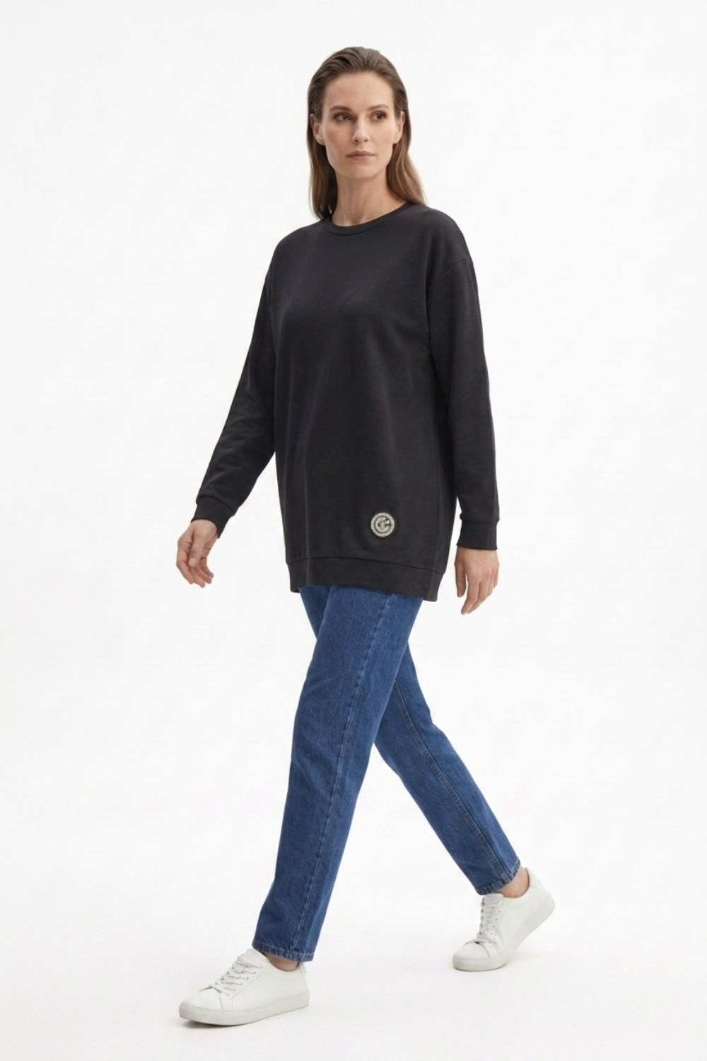 Ceremony 172 Logo Detaylı Uzun Kollu Luna Sweatshirt Siyah Tunik CEREMONY 