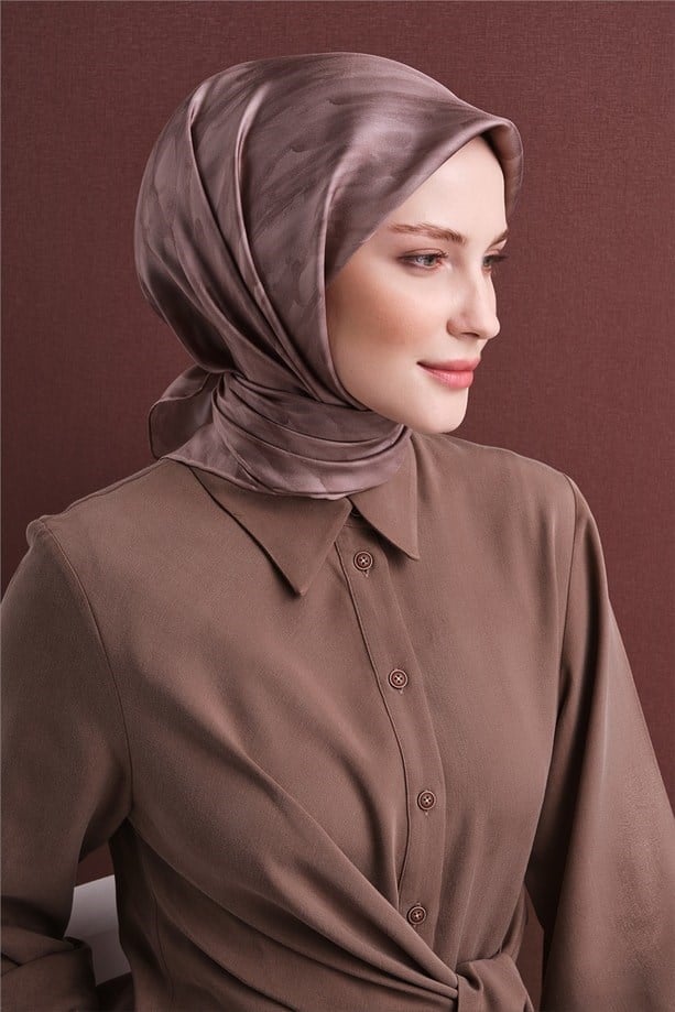 Armine Dj Saf Twill İpek Eşarp 9630D (T) - Lila Eşarp ARMİNE 