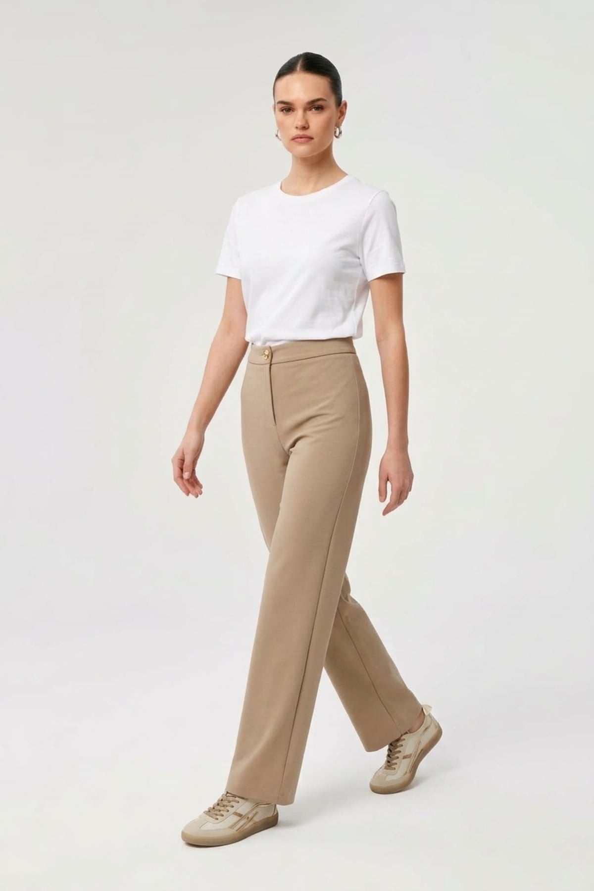 Sentez 5679 Streç Boru Paça Pantolon Camel Pantolon SENTEZ 