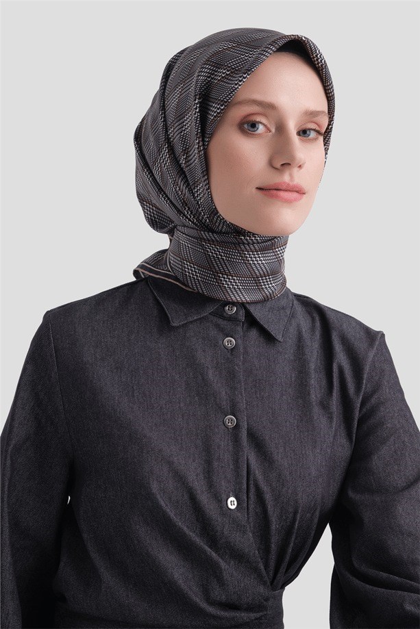Armine Dj Saf Twill İpek Eşarp 9626D (T) - Bej Eşarp ARMİNE 