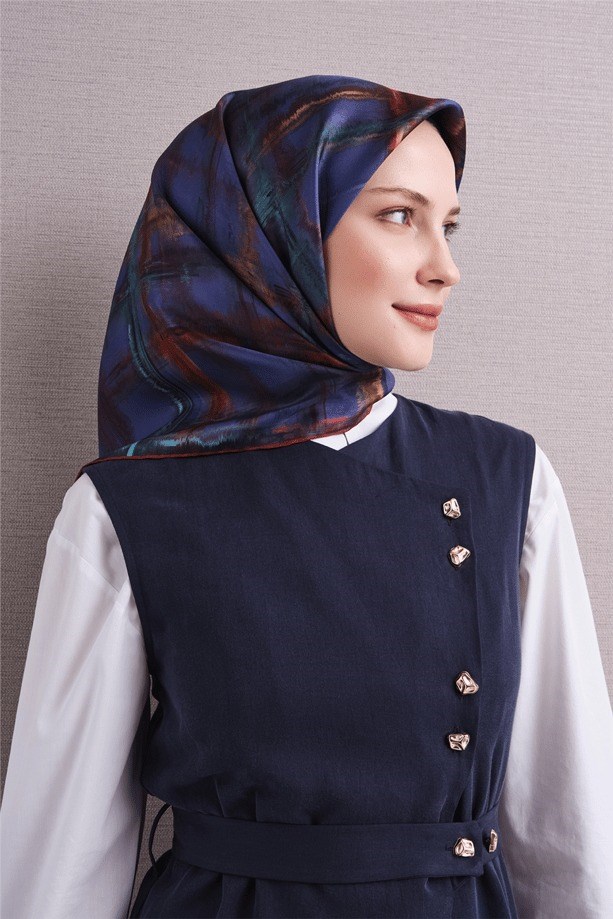 Armine Dj Saf Twill İpek Eşarp 9602D (T) - Mor Eşarp ARMİNE 
