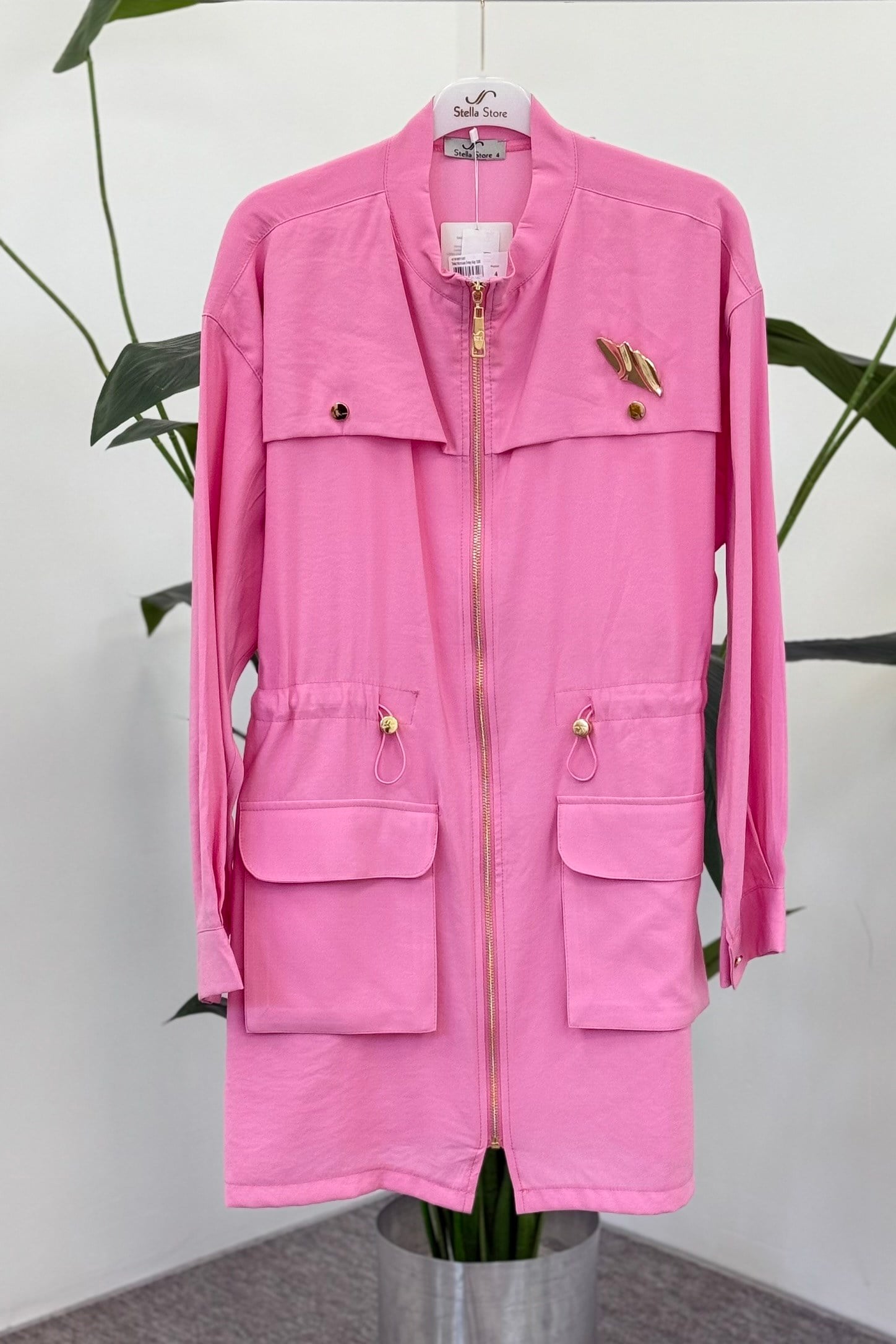 Yaka Aksesuar Detay Kap 1298 - Pembe Kap STELLA STORE 