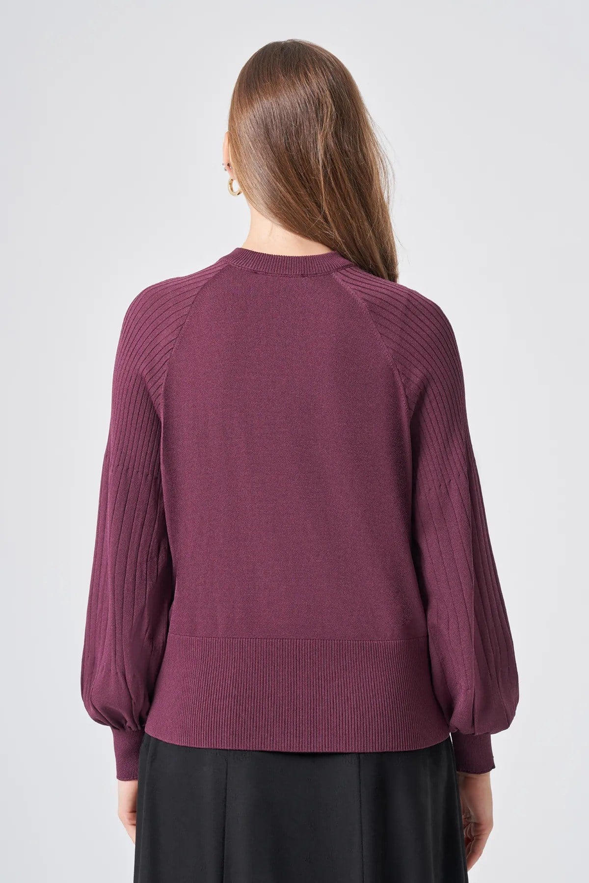 Nuss 205 Omuz Fermuar Detay Bluz Bordo Tunik NUSS 