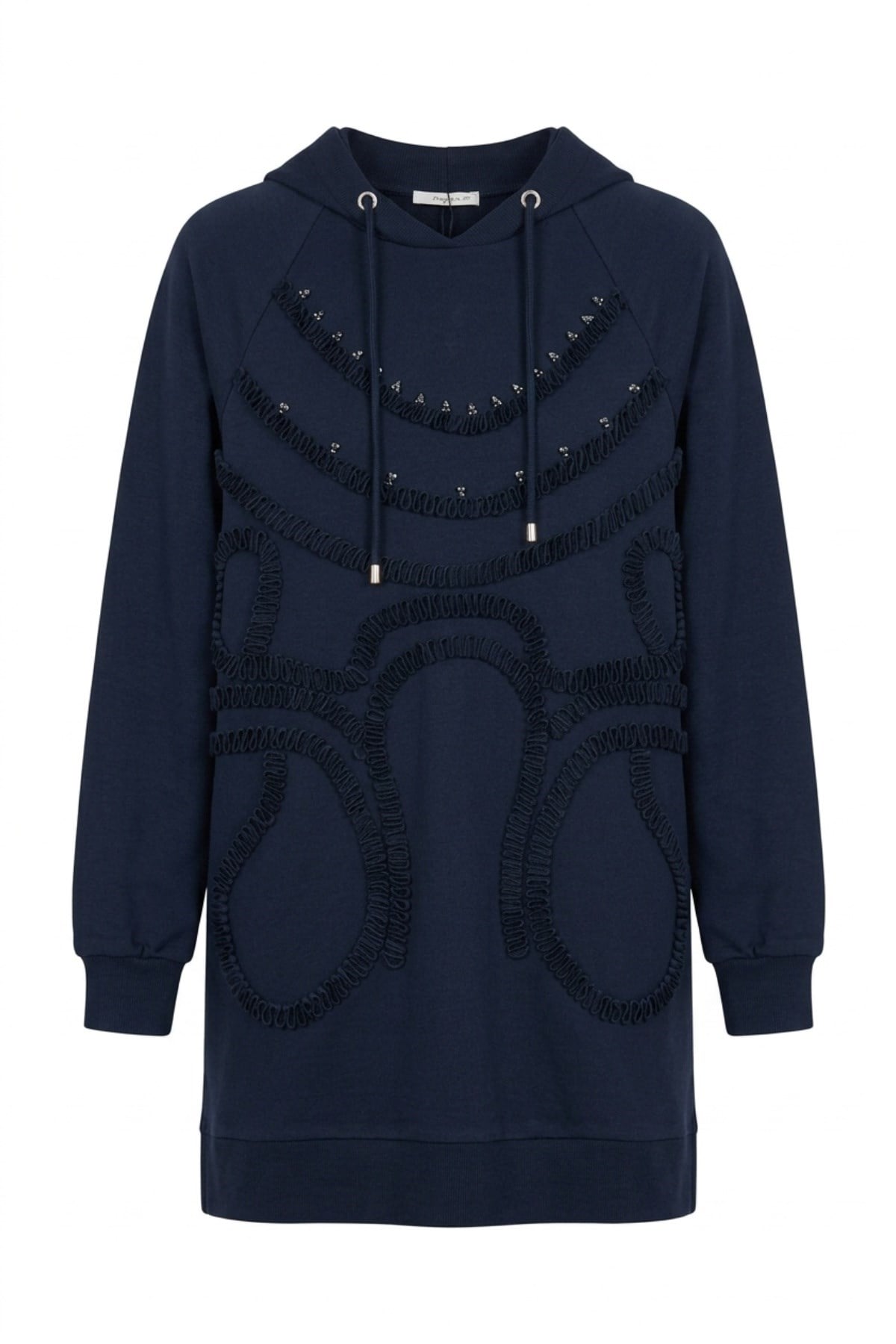 Ön Büzgü Kumaş İşlemeli Tunik 10819 F.Navy Tunik PUANE 