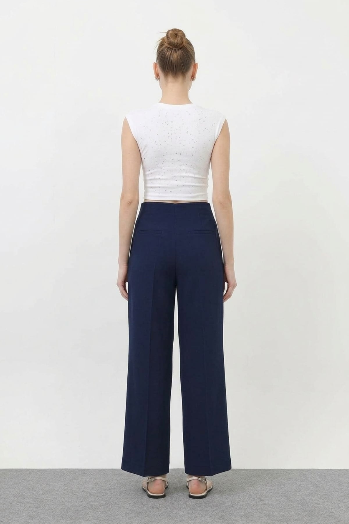 Fermuar Detaylı Pantolon 18228-1 F.Navy Pantolon PUANE 