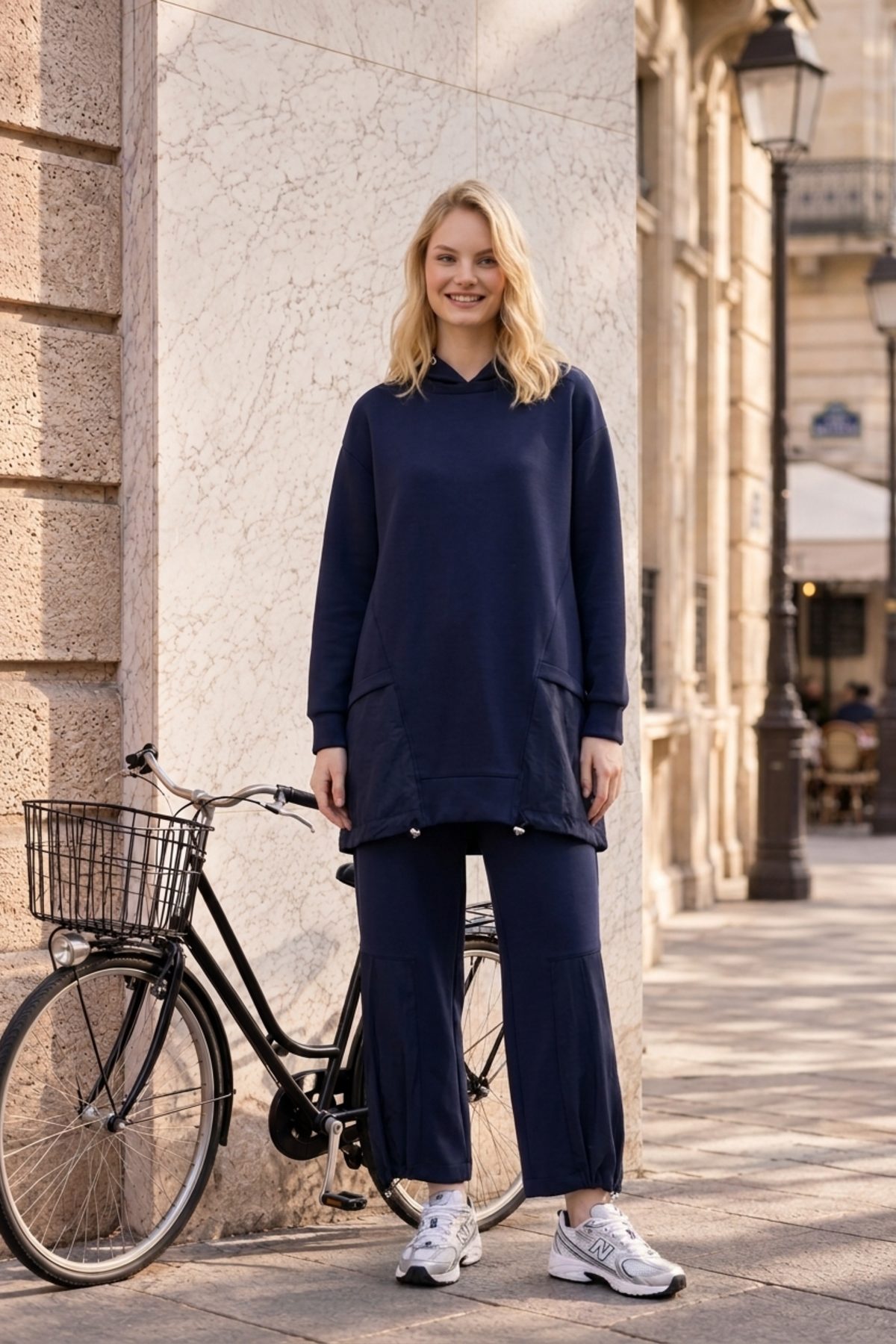 Kapüşon Detaylı Pantolonlu Takım 14539 F.Navy Takım PUANE 