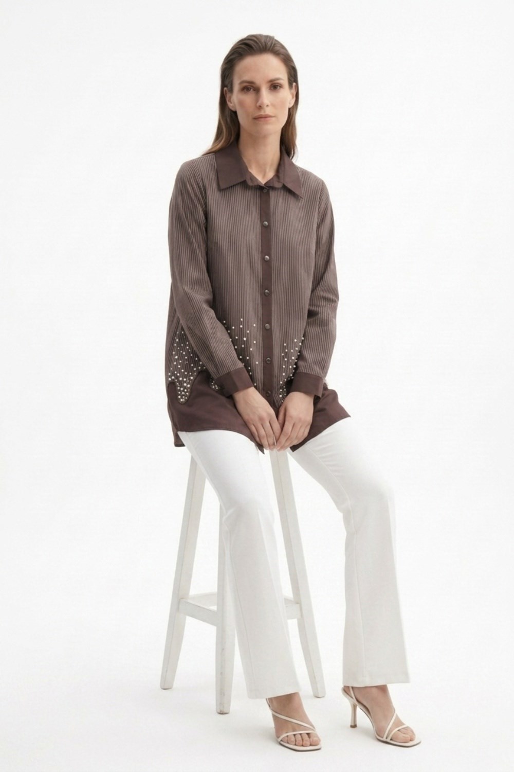 Fuat Gürşen 6303 Tunik - Kahve Tunik FUAT GÜRŞEN 