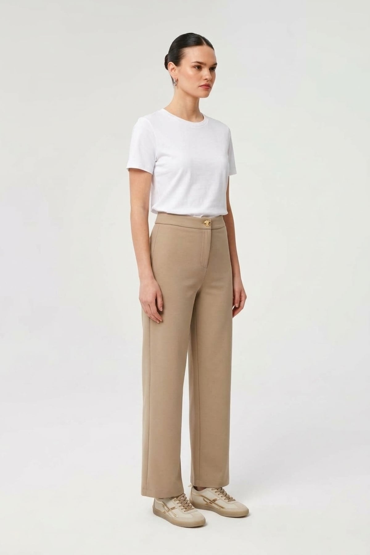 Sentez 5679 Streç Boru Paça Pantolon Camel Pantolon SENTEZ 