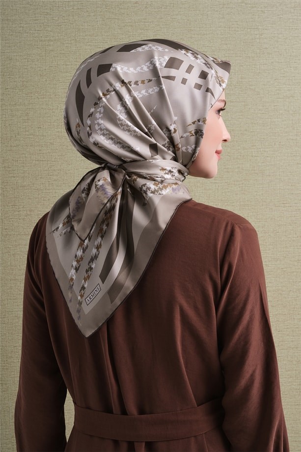 Armine Dj Saf Twill İpek Eşarp 9634D (T) - Taş Eşarp ARMİNE 