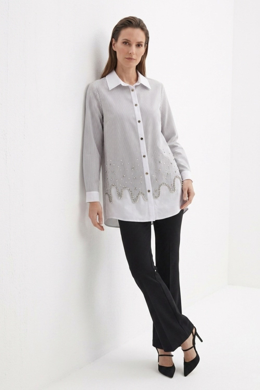 Fuat Gürşen 6303 Tunik - Ekru Tunik FUAT GÜRŞEN 