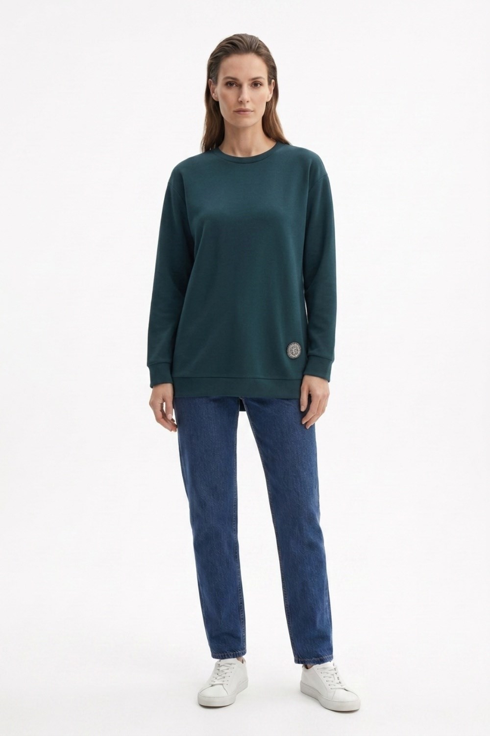 Ceremony 172 Logo Detaylı Uzun Kollu Luna Sweatshirt Zümrüt Tunik CEREMONY 