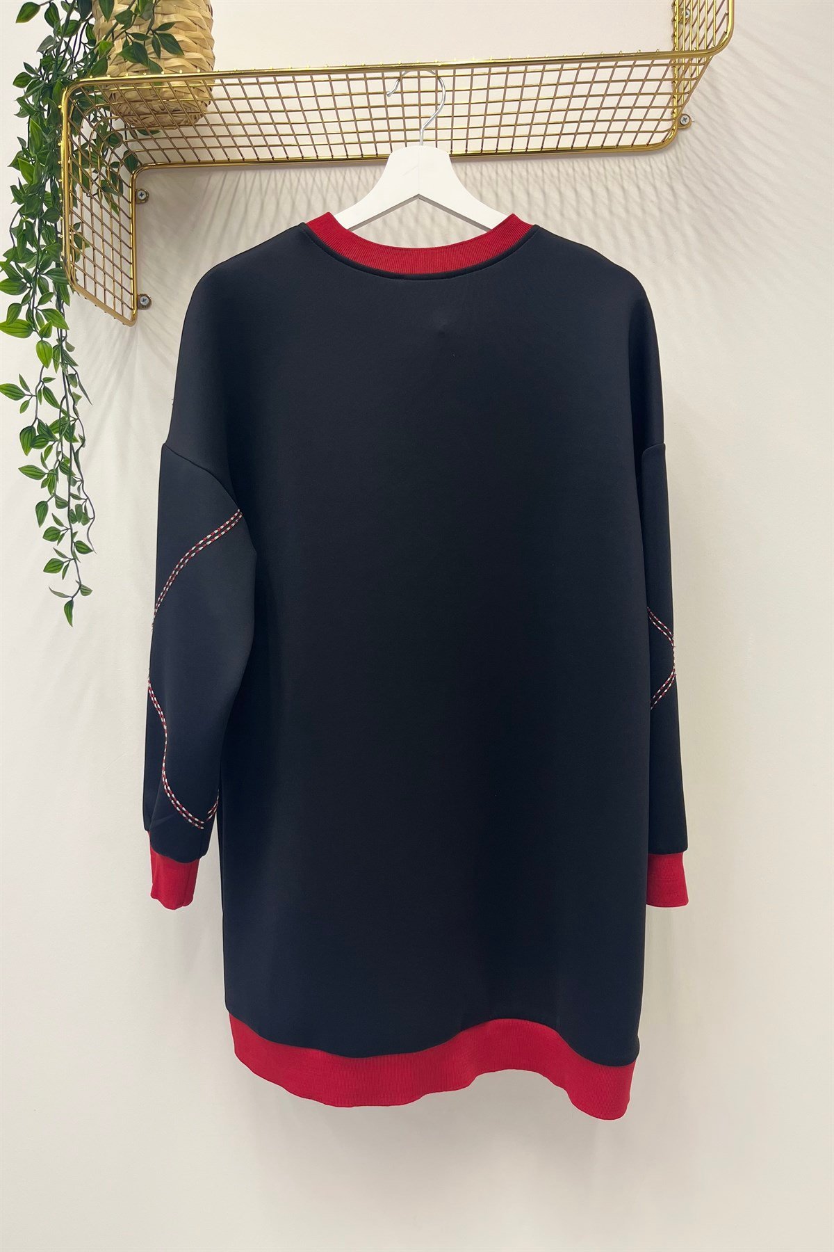 AHİ TRİKO İp İşlemeli Renkli Spor Tunik 5316 - Siyah  Tunik