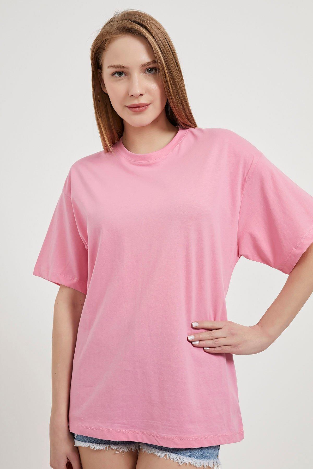 ARMALİFE Armalife 24541 Bisiklet Yaka Basıc  T-Shirt - Pembe Armalife 24541 Bisiklet Yaka Basıc  T-Shirt - Bilen Giyim T-shirt 