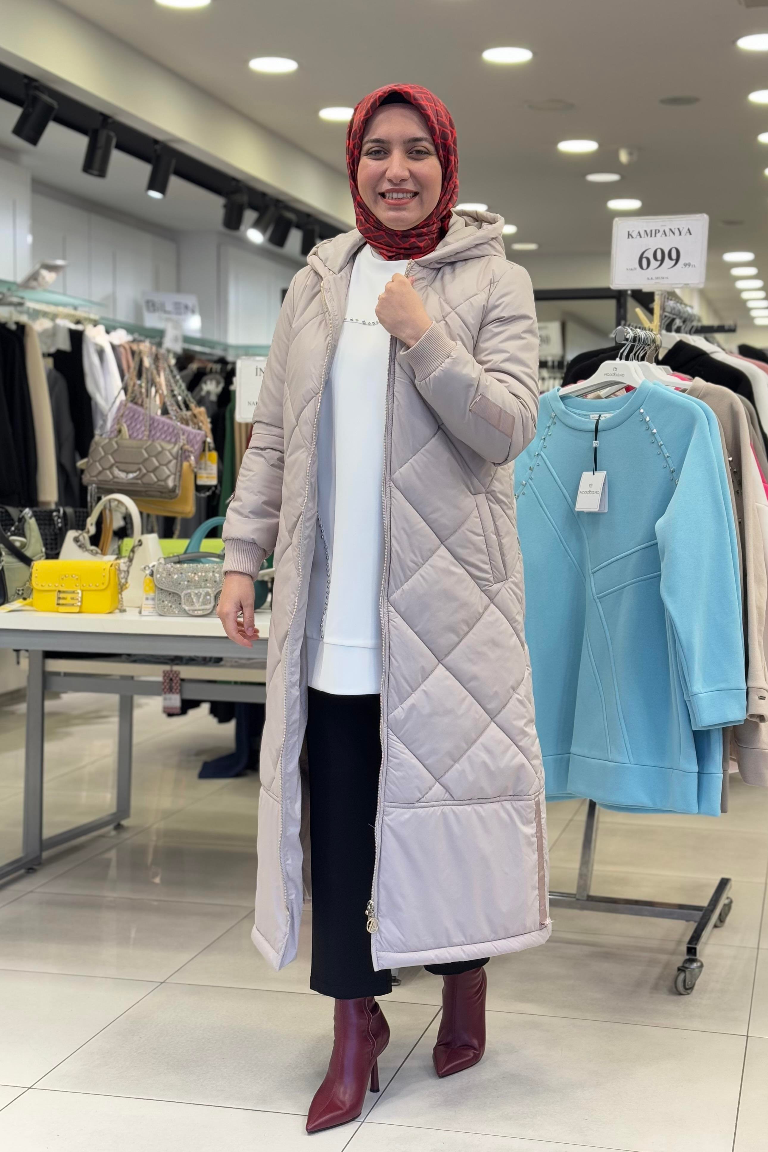 ARMİNE TREND Armine Trend 24Kt710 Trend Kapitone Mont - Bej  Kaban & Mont 