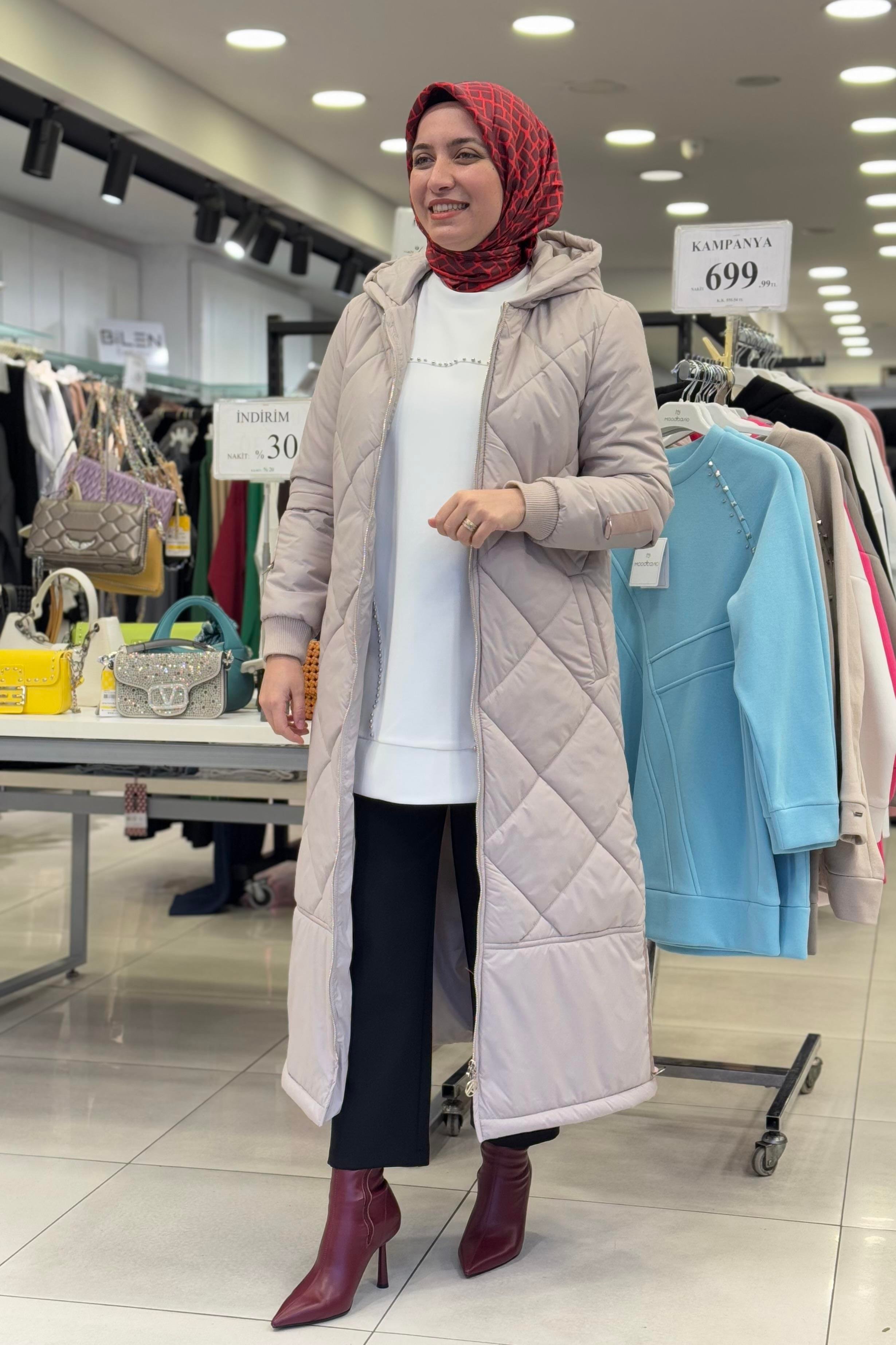 ARMİNE TREND Armine Trend 24Kt710 Trend Kapitone Mont - Bej  Kaban & Mont 
