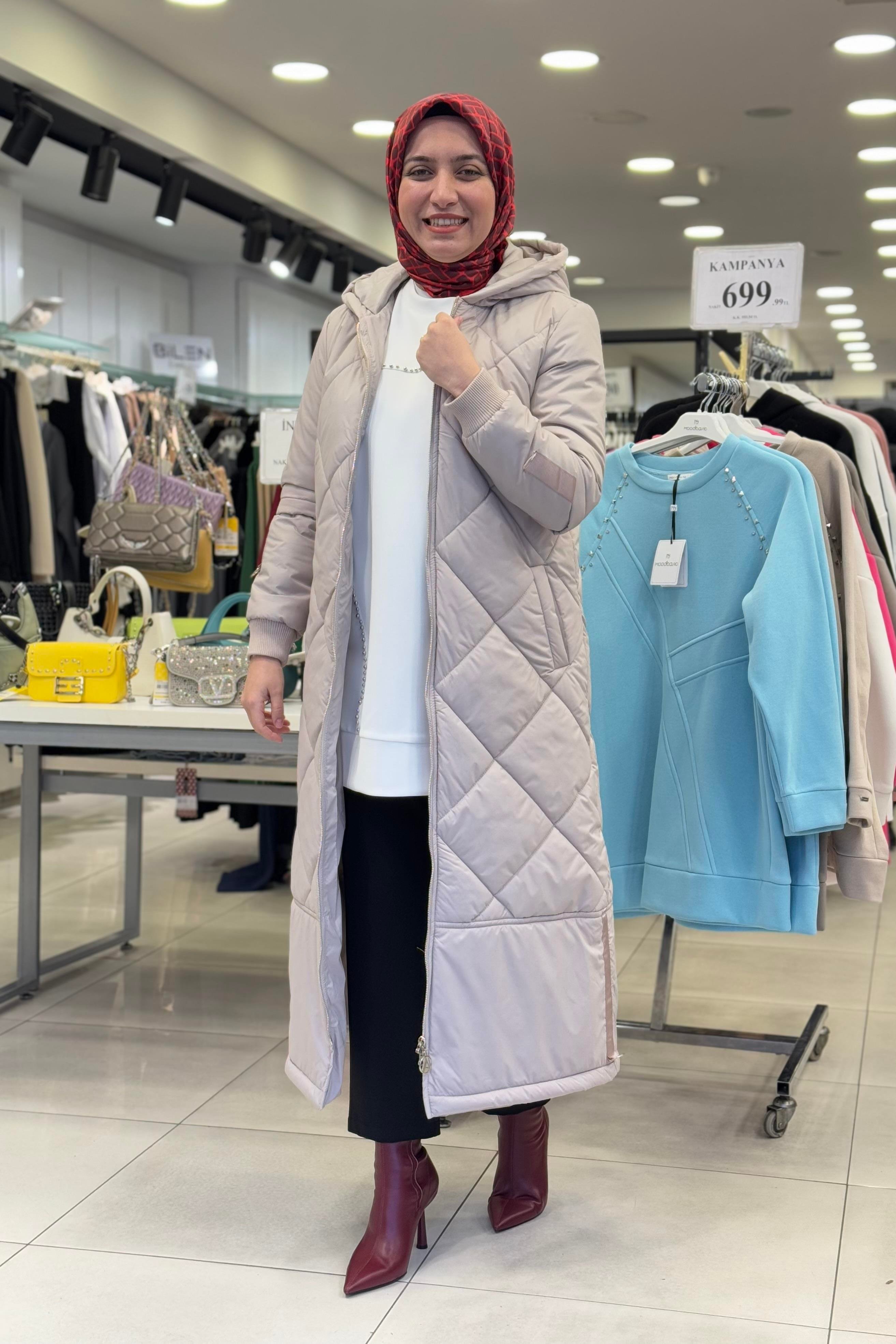 ARMİNE TREND Armine Trend 24Kt710 Trend Kapitone Mont - Bej  Kaban & Mont 
