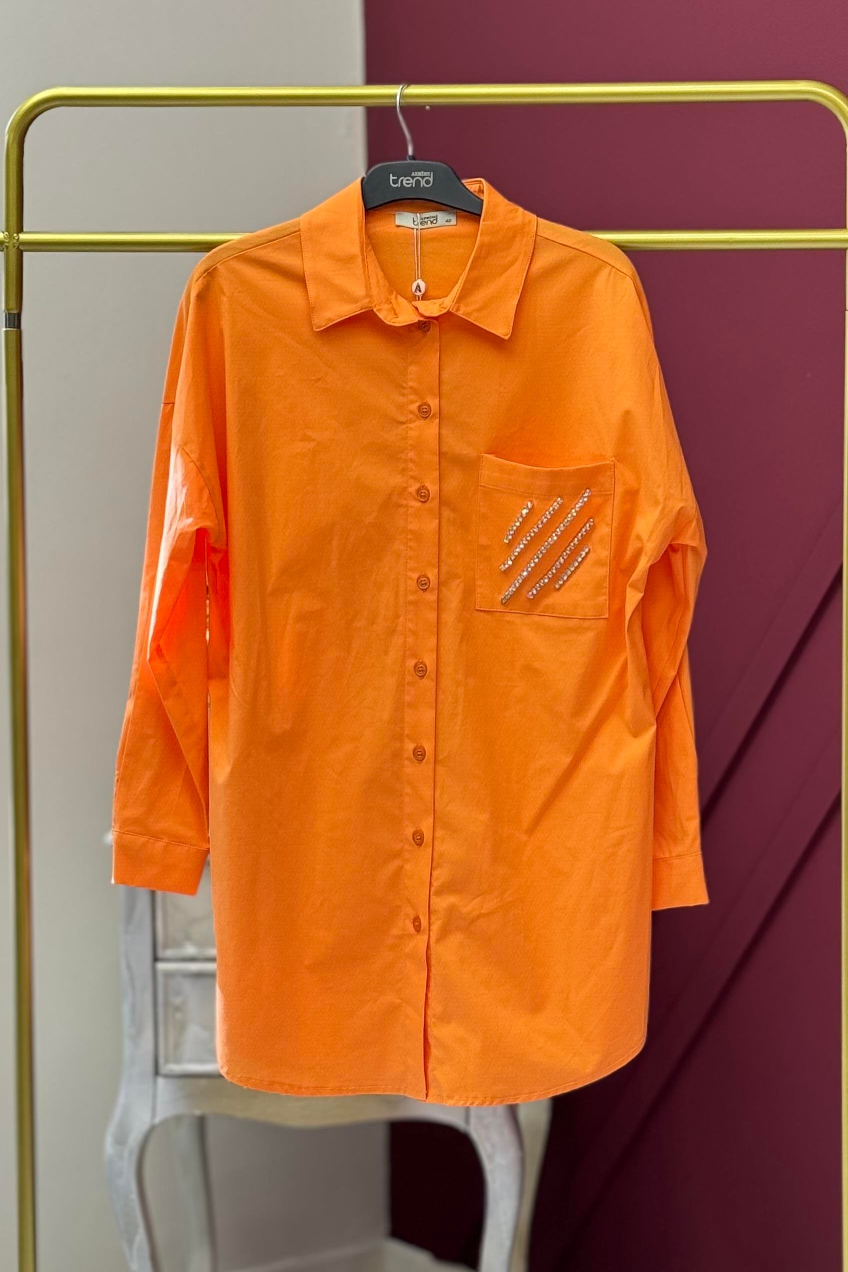 ARMİNE TREND Armine Trend 25YT306 Cep Taş İşlemeli Tunik - Oranj Armine Trend 25YT306 Cep Taş İşlemeli Tunik - Bilen Giyim Tunik 