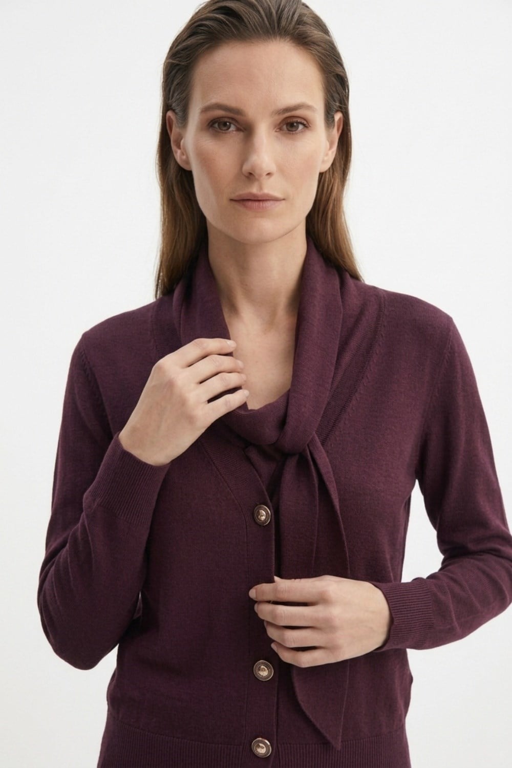 Nuss 604 HIRKA Bordo Hırka NUSS 