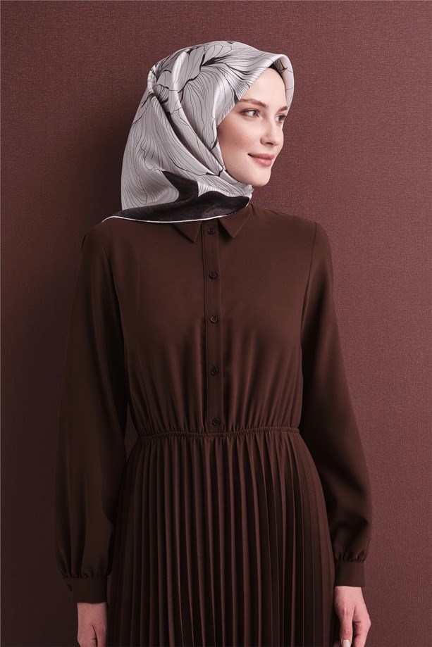Armine Dj Saf Twill İpek Eşarp 9639D (T) - Bej Eşarp ARMİNE 