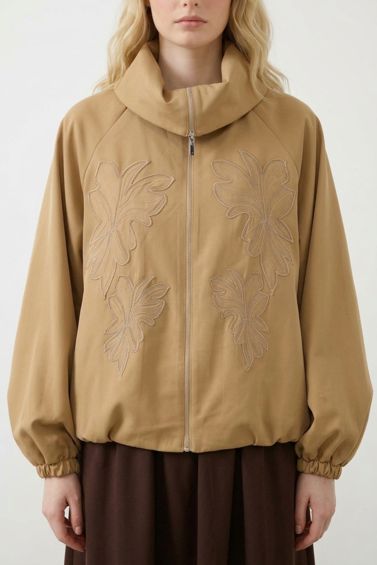 Çiçek Nakış Baskılı Kap 9316 Camel Kap JUPE STORE 