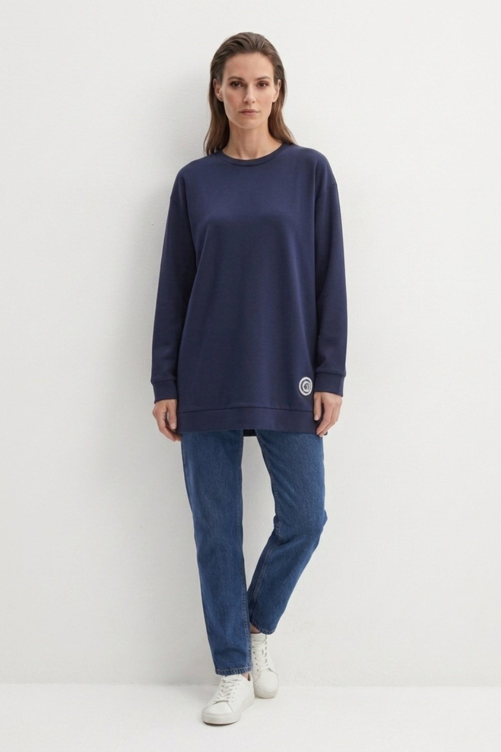 Ceremony 172 Logo Detaylı Uzun Kollu Luna Sweatshirt Lacivert Tunik CEREMONY 