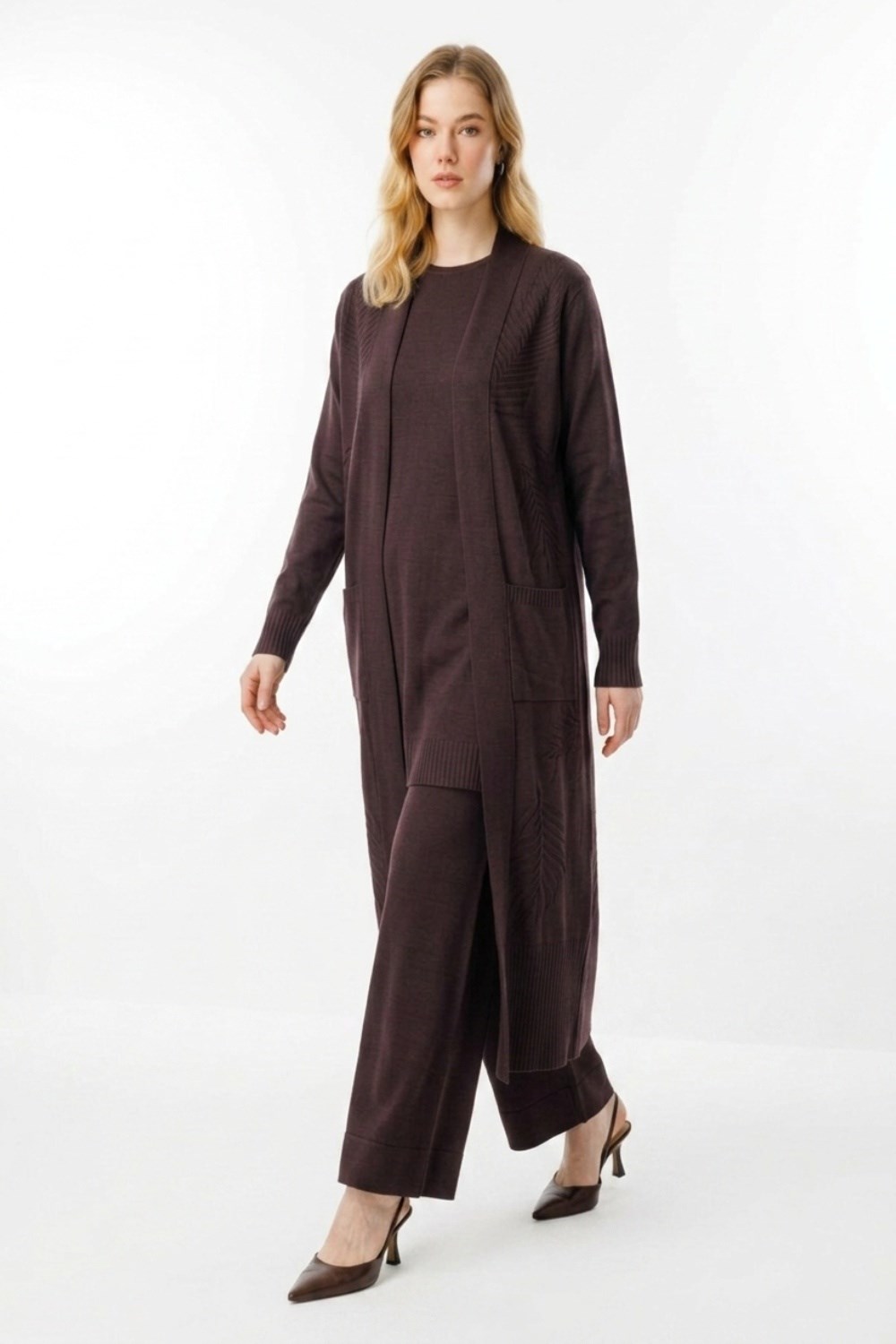 Armine Trend 26KAD601 Basic 3 lü Pantolonlu Takım Kahverengi Takım ARMİNE TREND 