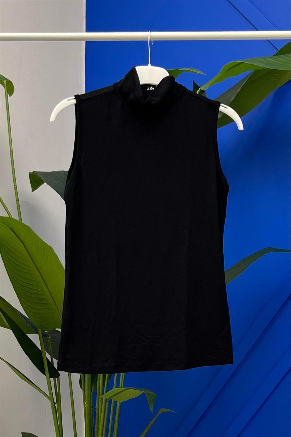 TRN Balıkçı Yaka Sıfır Kol Penye İçlik T-Shirt 2037 - Siyah Balıkçı Yaka Sıfır Kol Penye İçlik T-Shirt 2037 - Siyah - Bilen Giyim İçlik