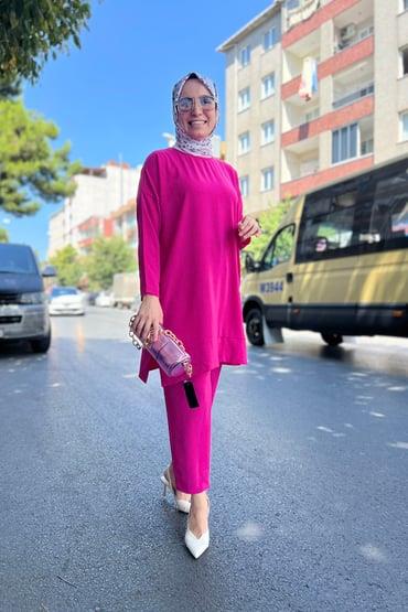 PUANE Basic Tunik 10269 - Fuşya Basic Tunik 10269 - Fuşya - Bilen Giyim Tunik 