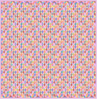 BELLI Bellı Kare Prizma Desen Saf İpek Eşarp 4059D - Pembe  Eşarp 
