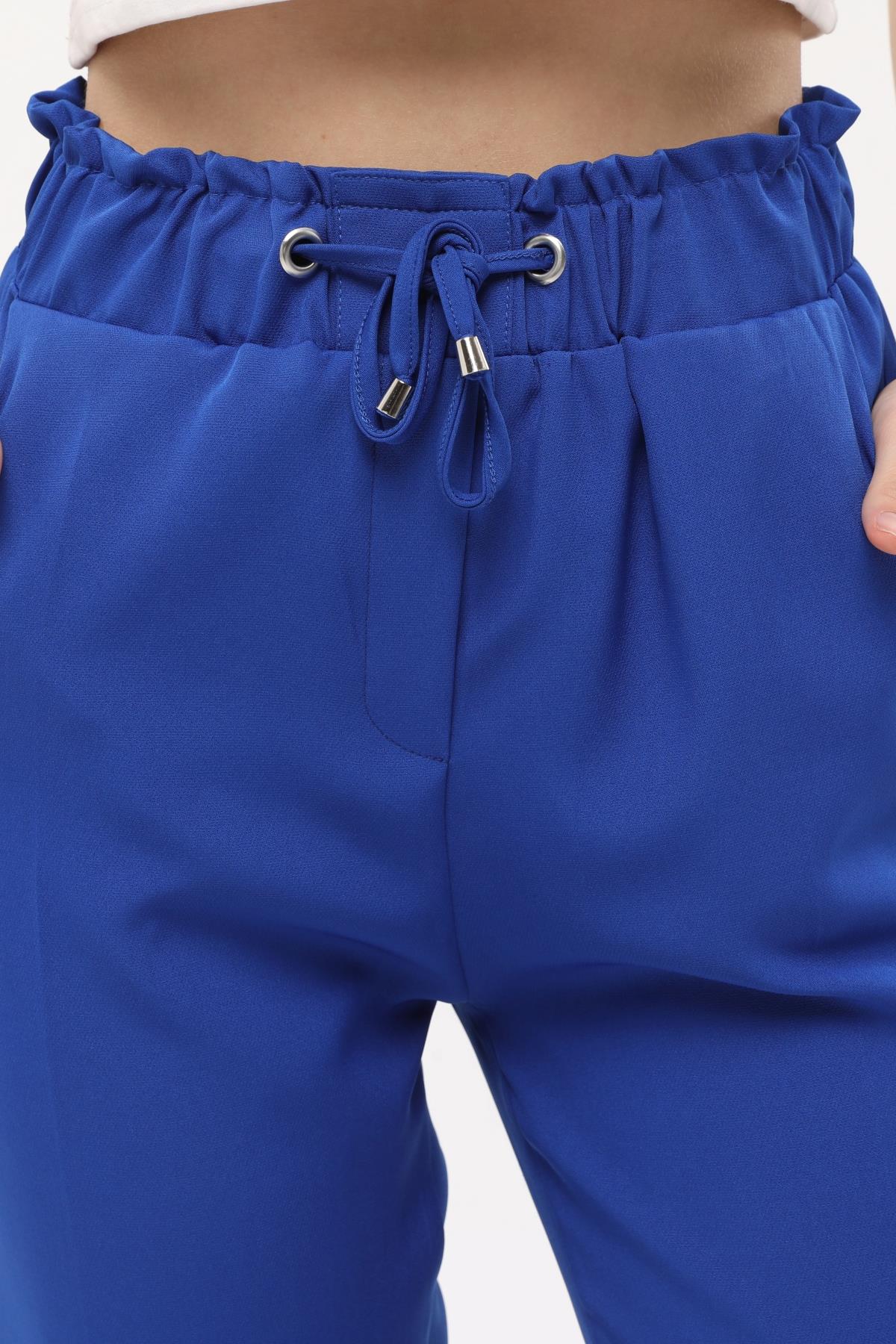 Bilen Exclusive Beli Lastikli Sigaret Havuç Pantolon 85585 - Saks  Pantolon