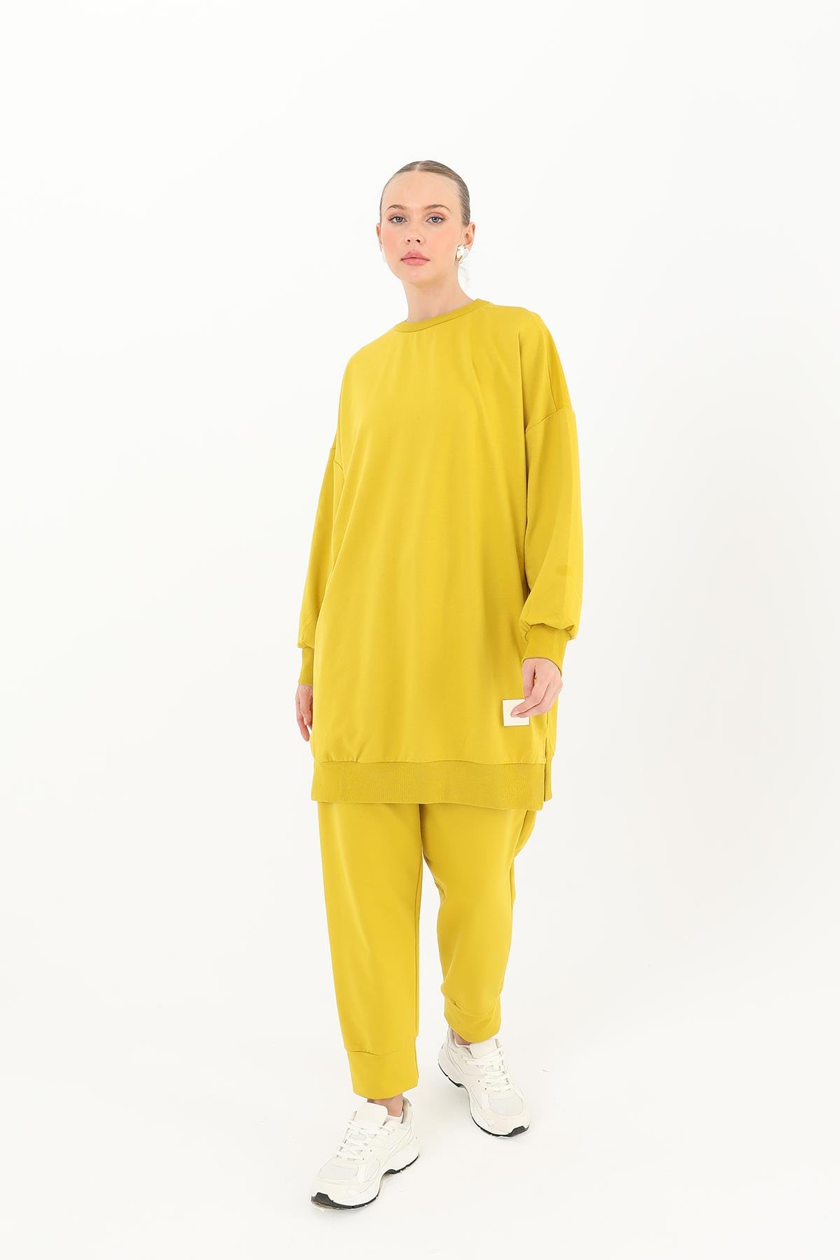 PUANE Bisiklet Yaka Basic Araboy Tunik 30644 - Olive Bisiklet Yaka Basic Araboy Tunik 30644 - Olive - Bilen Giyim Tunik 
