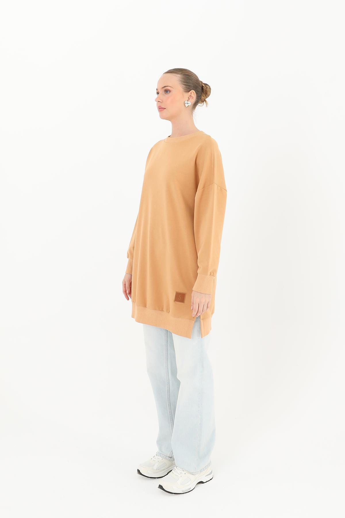 PUANE Bisiklet Yaka Basic Araboy Tunik 30644 - Deve Tüyü Bisiklet Yaka Basic Araboy Tunik 30644 - Deve Tüyü - Bilen Giyim Tunik 