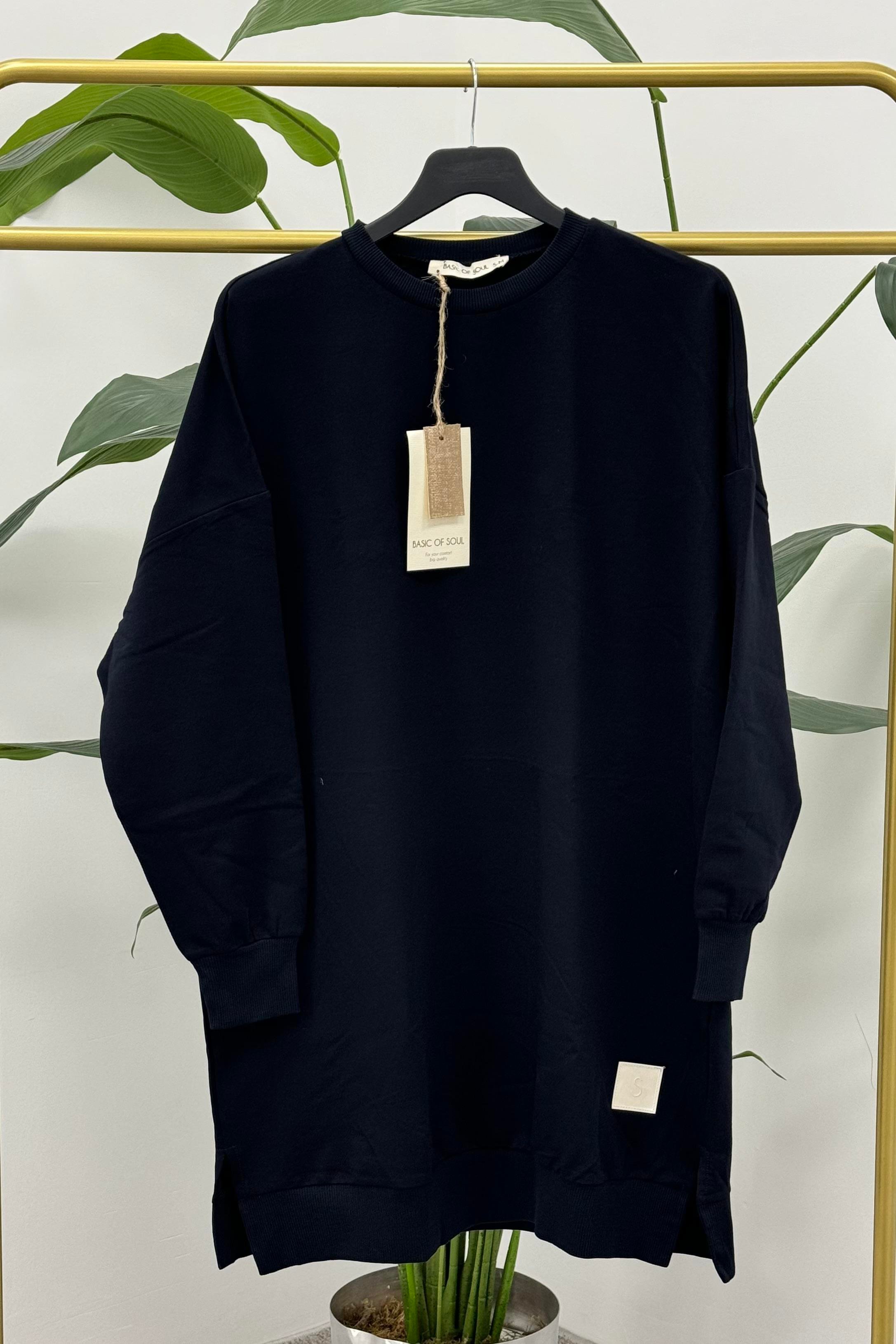 PUANE Bisiklet Yaka Basic Araboy Tunik 30644 - Koyu Lacivert  Tunik 
