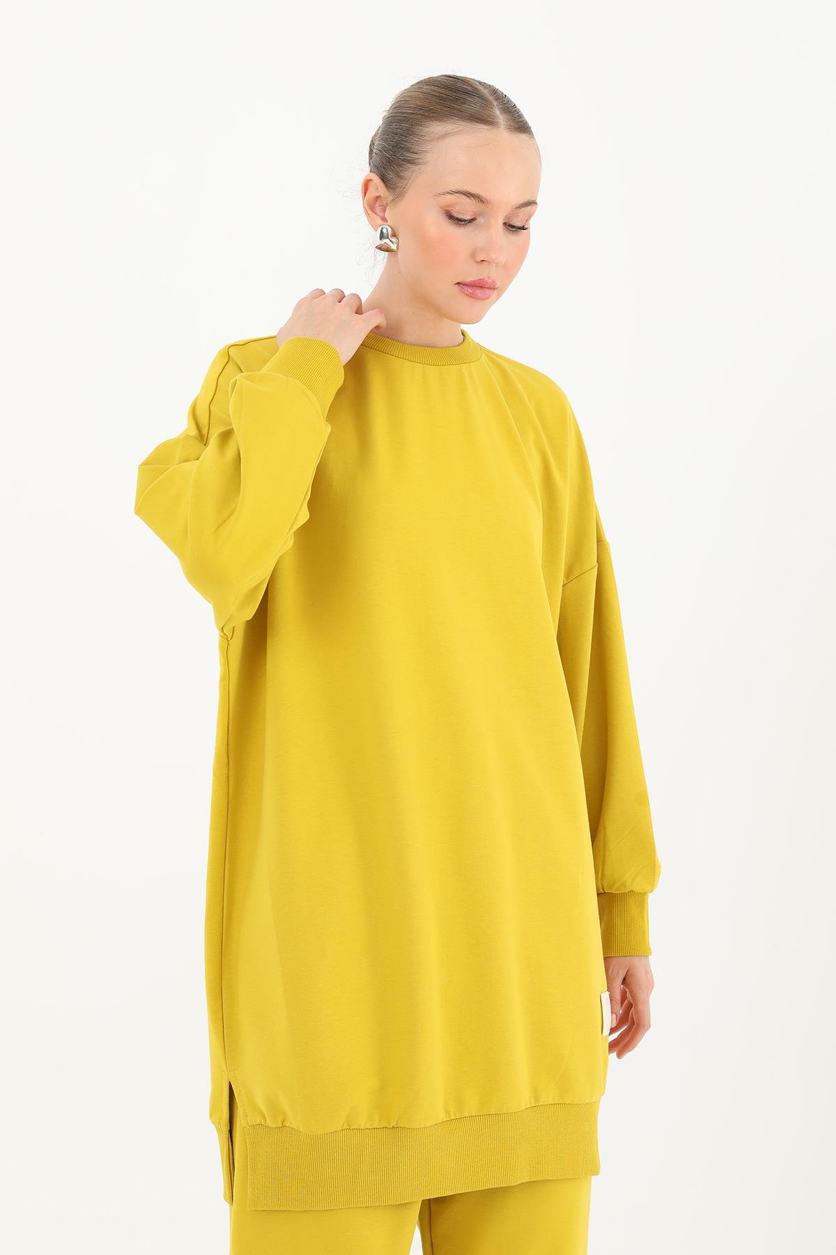PUANE Bisiklet Yaka Basic Araboy Tunik 30644 - Olive Bisiklet Yaka Basic Araboy Tunik 30644 - Olive - Bilen Giyim Tunik 