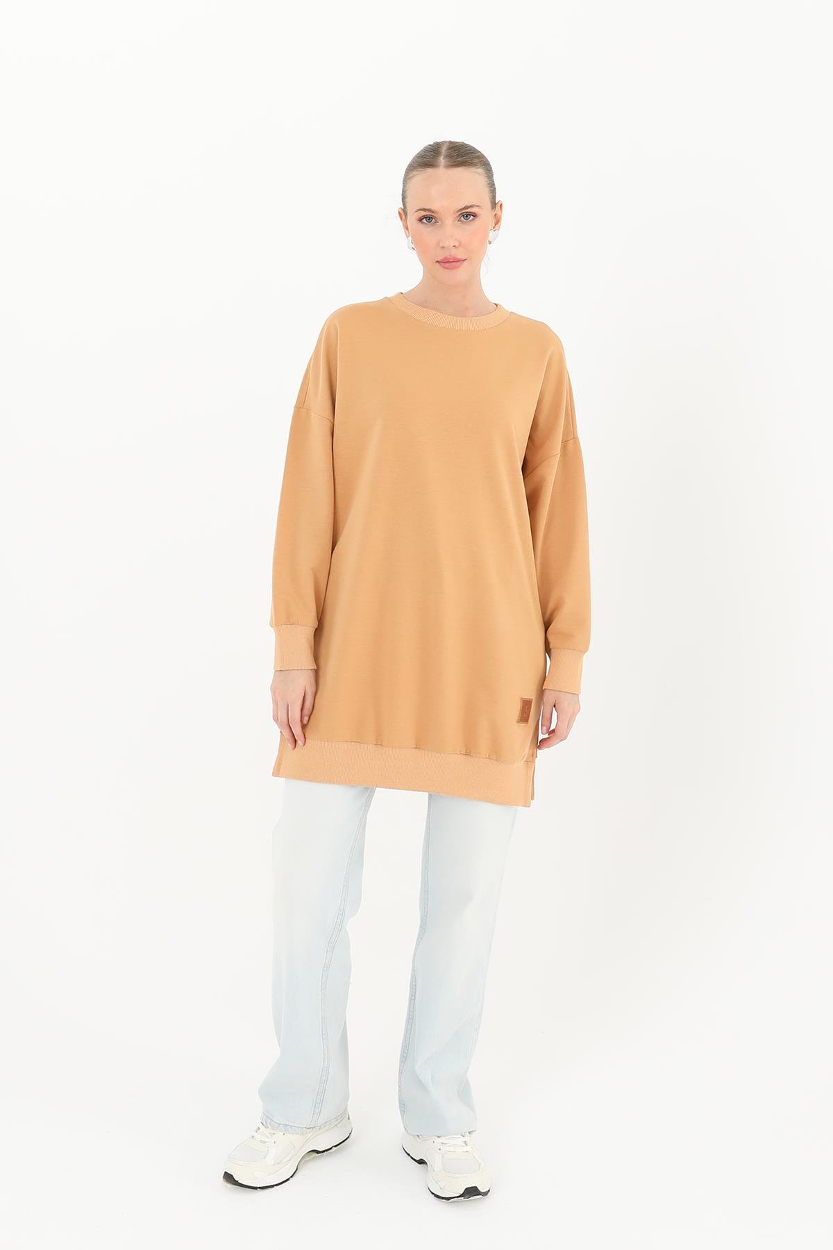 PUANE Bisiklet Yaka Basic Araboy Tunik 30644 - Deve Tüyü Bisiklet Yaka Basic Araboy Tunik 30644 - Deve Tüyü - Bilen Giyim Tunik 