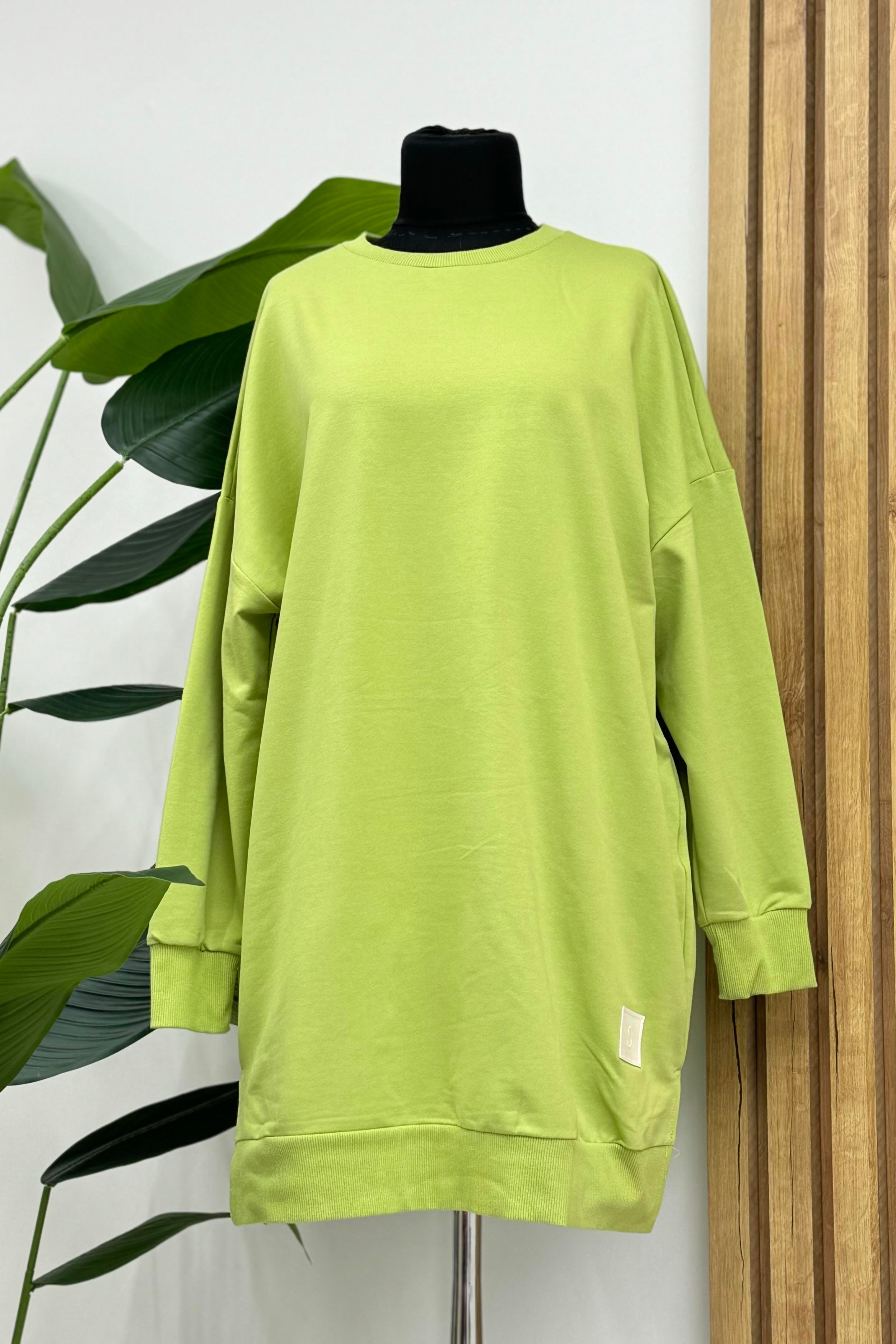 PUANE Bisiklet Yaka Basic Araboy Tunik 30644 - Açık Yeşil  Tunik