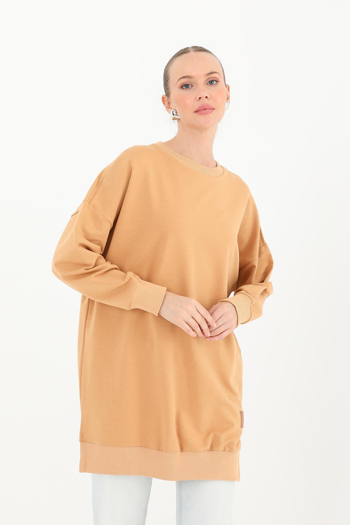 PUANE Bisiklet Yaka Basic Araboy Tunik 30644 - Deve Tüyü Bisiklet Yaka Basic Araboy Tunik 30644 - Deve Tüyü - Bilen Giyim Tunik 
