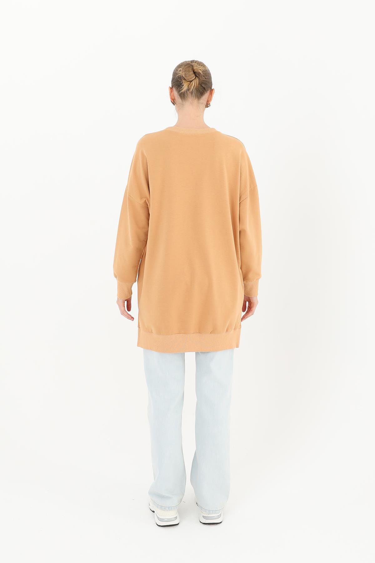 PUANE Bisiklet Yaka Basic Araboy Tunik 30644 - Deve Tüyü Bisiklet Yaka Basic Araboy Tunik 30644 - Deve Tüyü - Bilen Giyim Tunik 