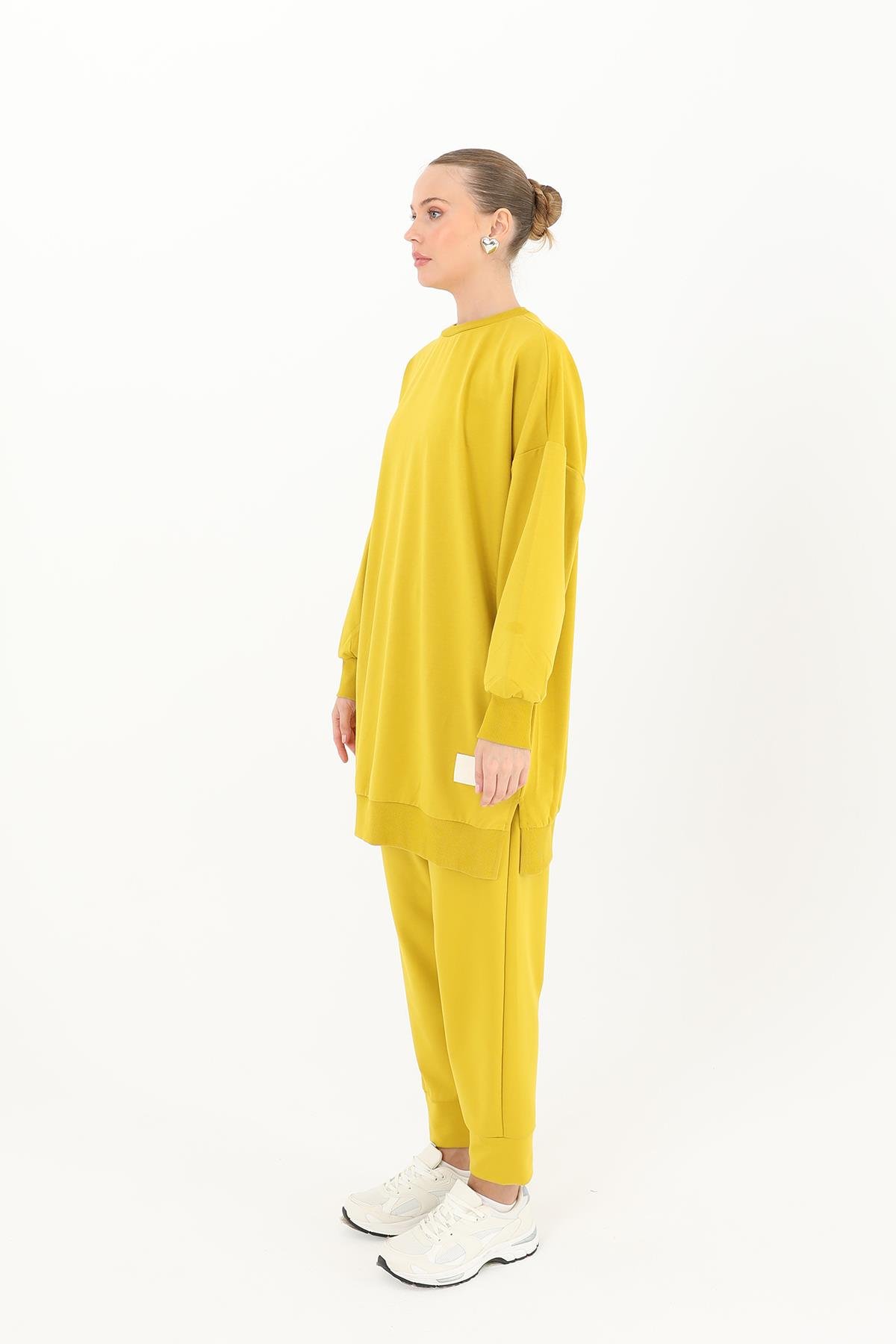 PUANE Bisiklet Yaka Basic Araboy Tunik 30644 - Olive Bisiklet Yaka Basic Araboy Tunik 30644 - Olive - Bilen Giyim Tunik 