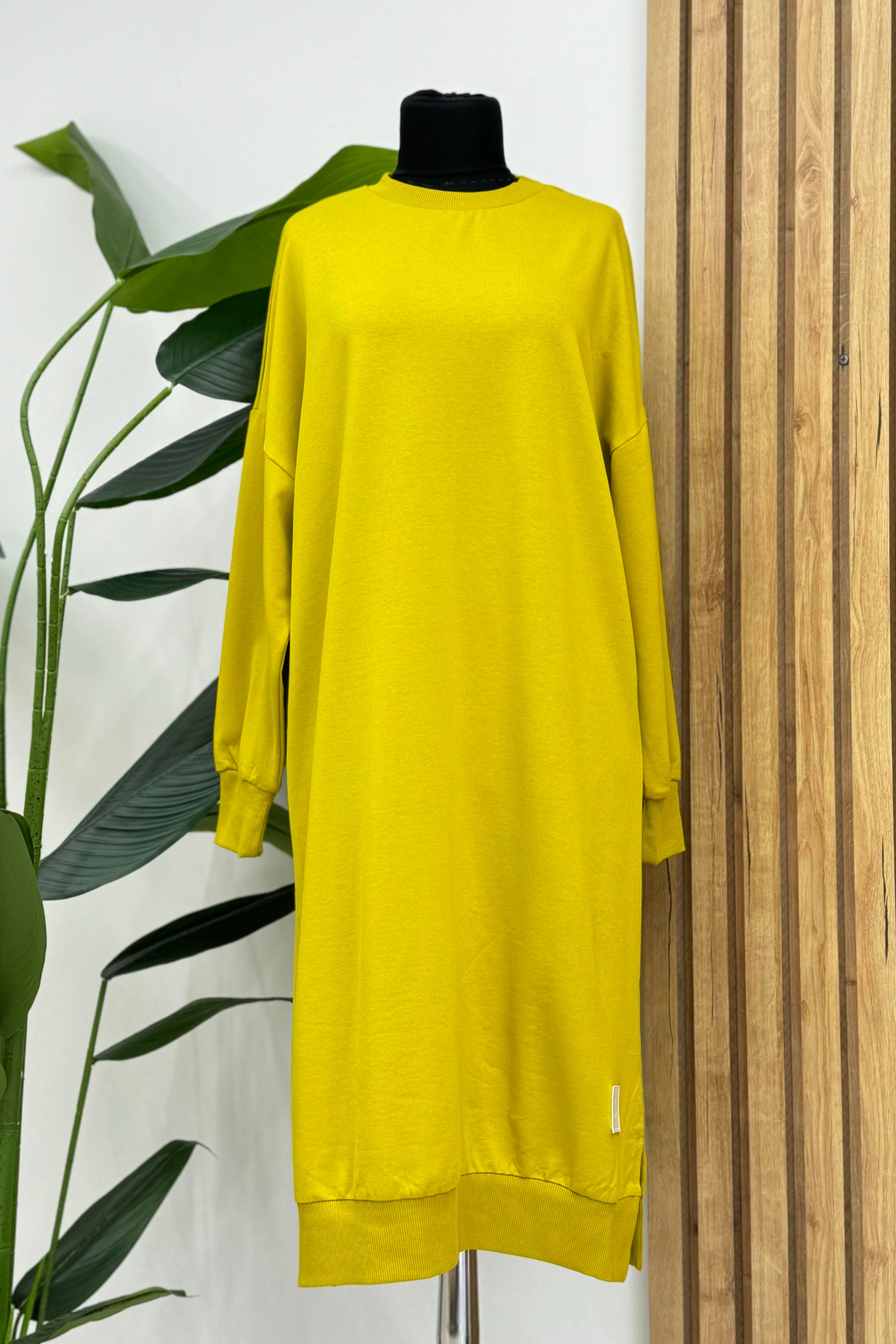 PUANE Bisiklet Yaka Basic Uzun Boy Tunik 30645 - Olive  Tunik