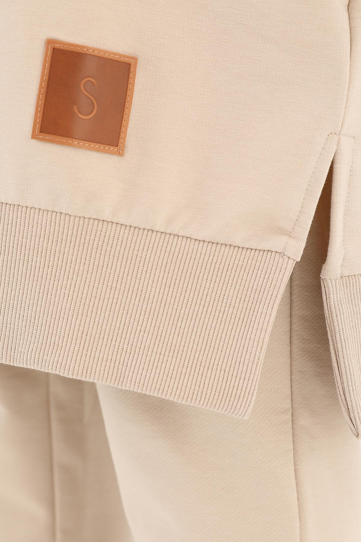 PUANE Bisiklet Yaka Basic Uzun Boy Tunik 30645 - Koyu Bej Bisiklet Yaka Basic Uzun Boy Tunik 30645 - Koyu Bej - Bilen Giyim Tunik 