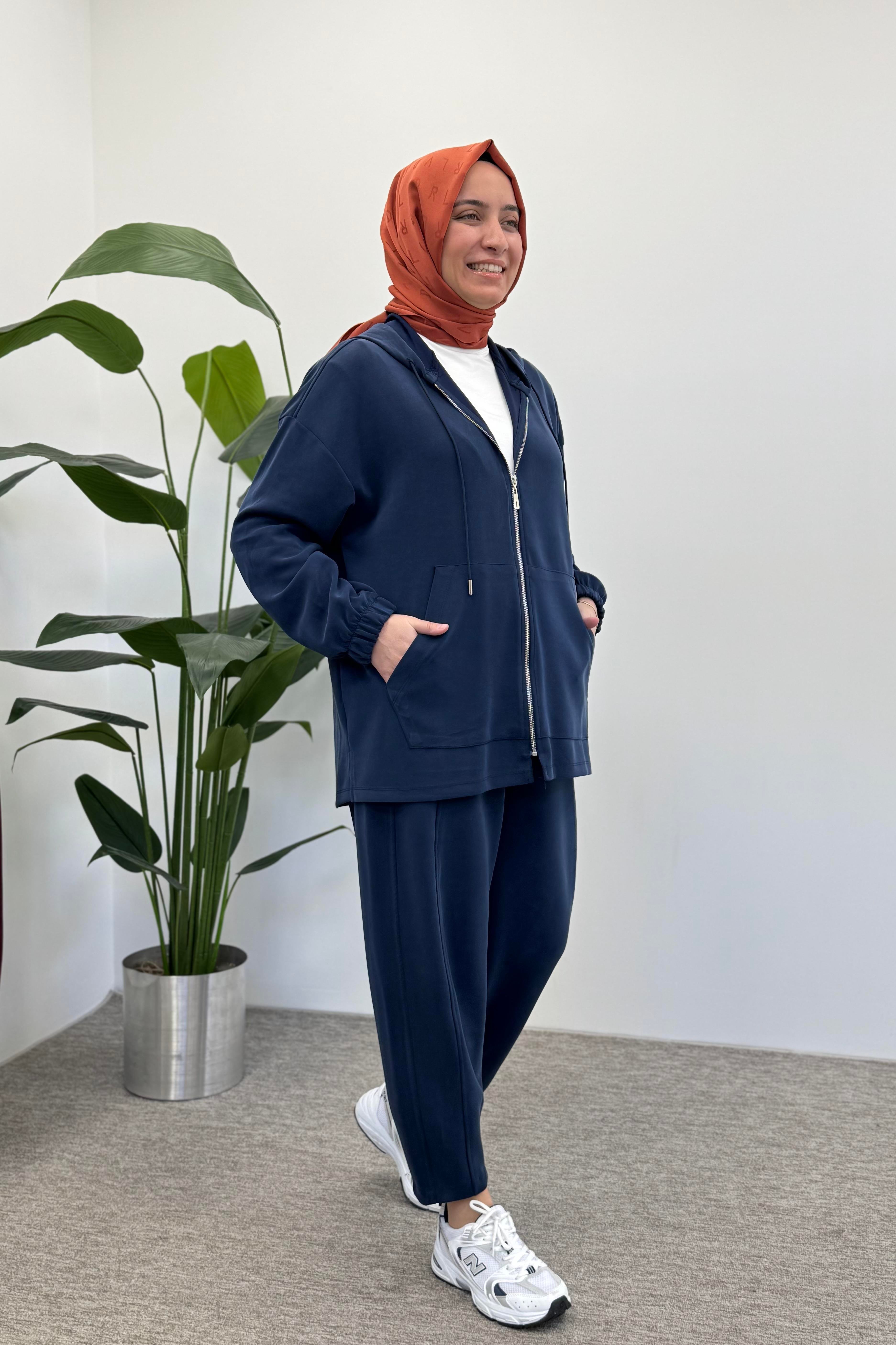 İKOLL Bombeli Konik Pantolonlu Takım 0034491 - Lacivert  Takım 