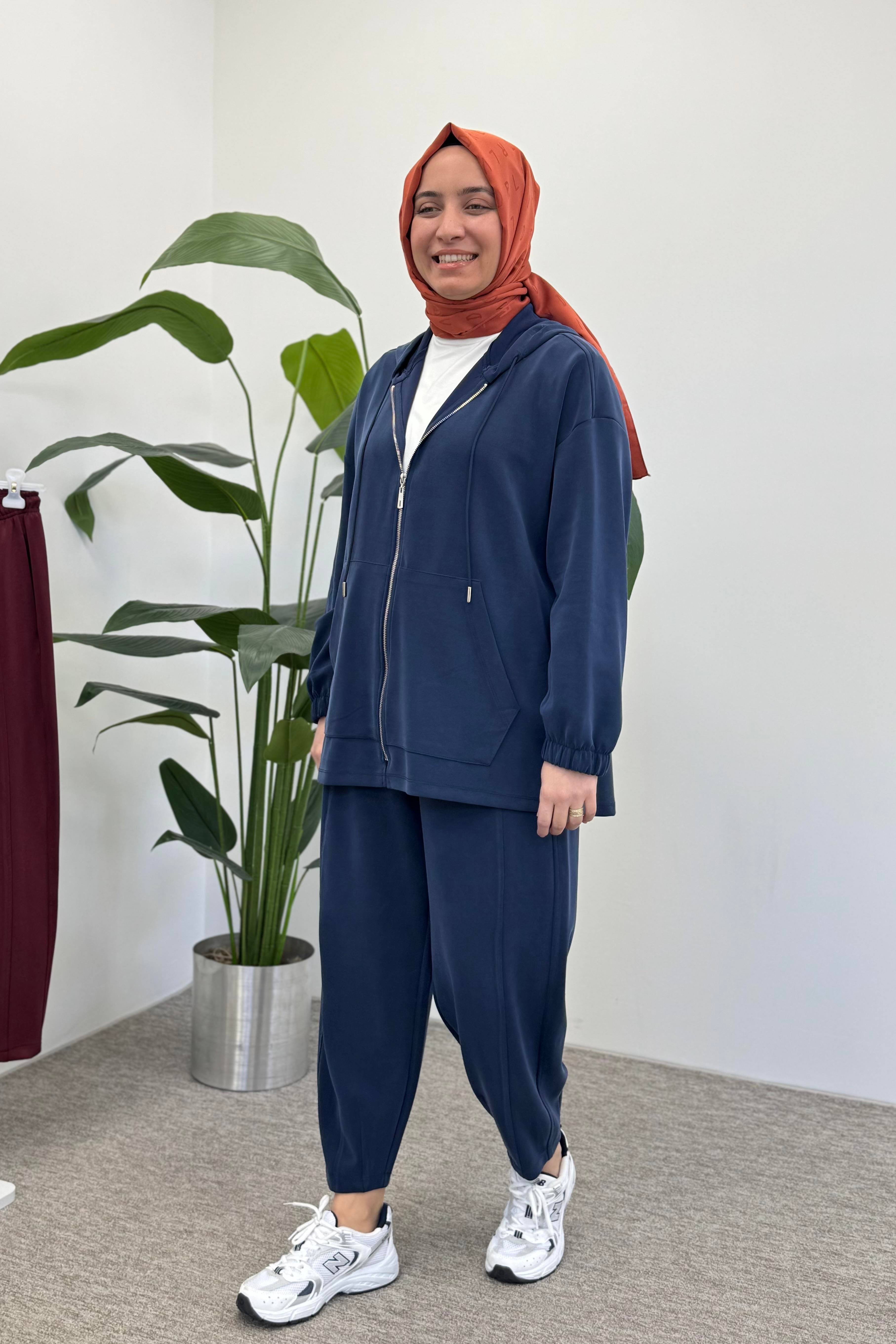 İKOLL Bombeli Konik Pantolonlu Takım 0034491 - Lacivert  Takım 