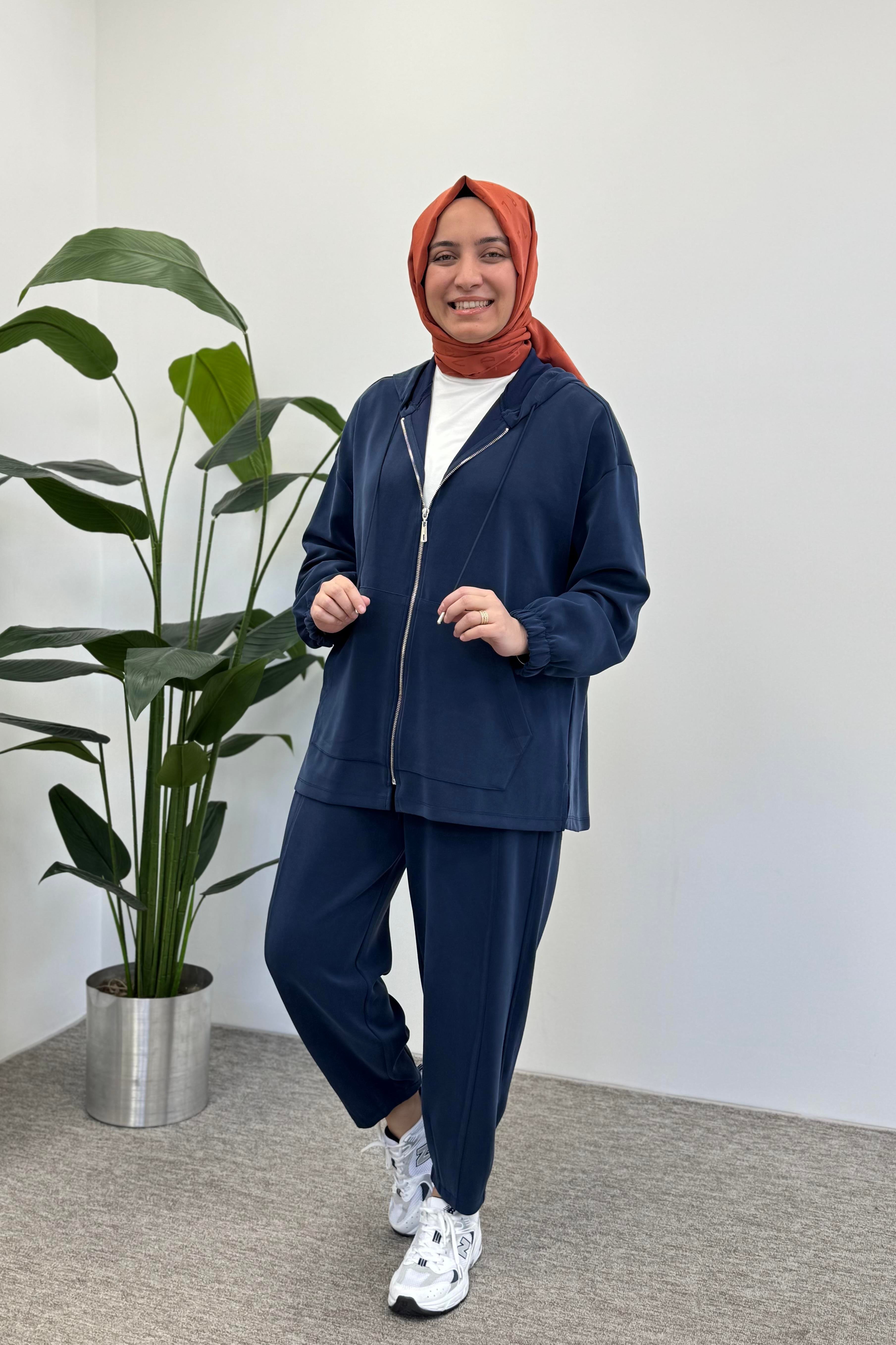 İKOLL Bombeli Konik Pantolonlu Takım 0034491 - Lacivert  Takım 