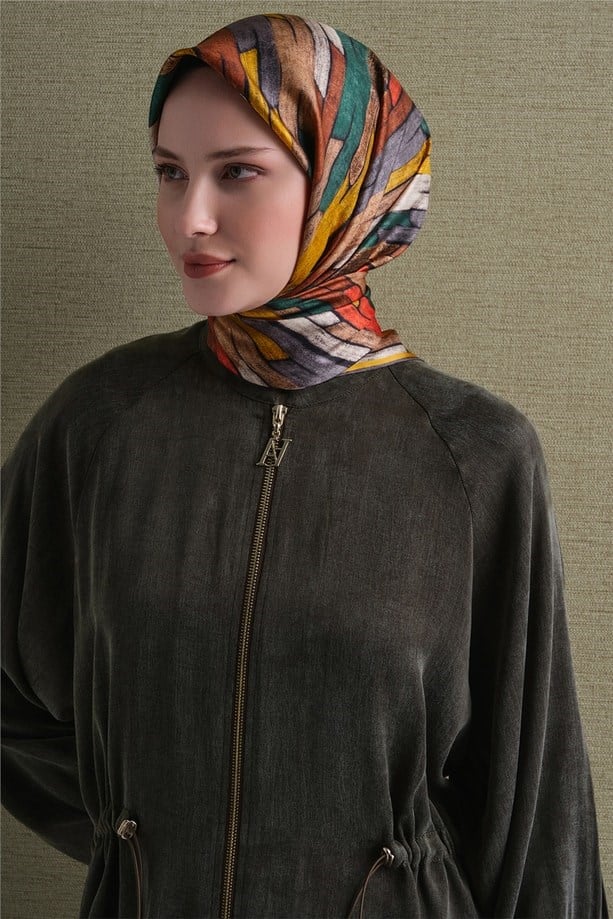 Armine Dj Saf Twill İpek Eşarp 9612D (T) - Oranj Eşarp ARMİNE 