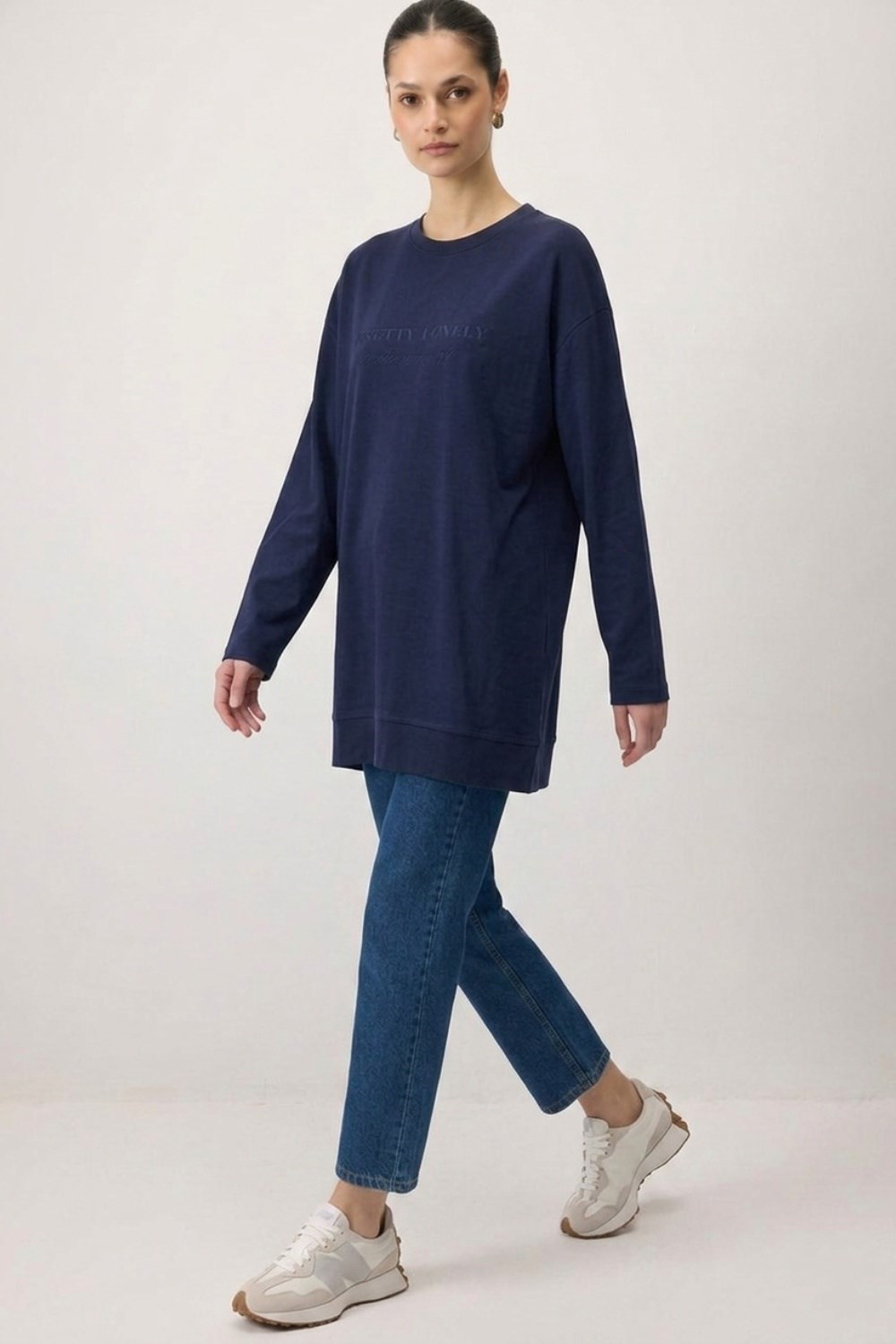 Baskılı Basıc Tunik 0037840 Lacivert Tunik İKOLL 