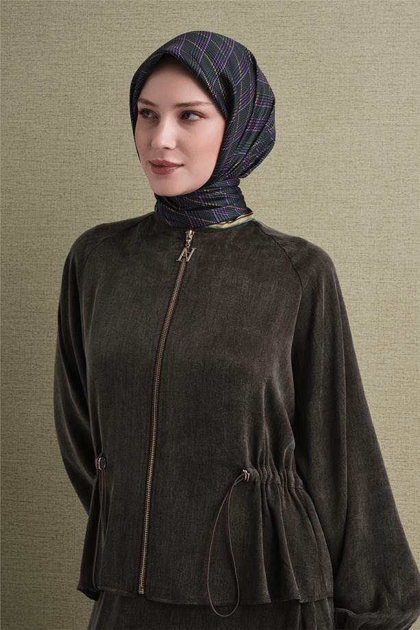 Armine Dj Saf Twill İpek Eşarp 9626D (T) - Zümrüt Eşarp ARMİNE 
