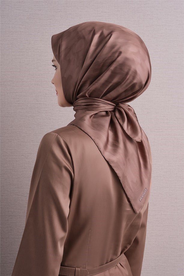 Armine Dj Saf Twill İpek Eşarp 9630D (T) - Vizon Eşarp ARMİNE 